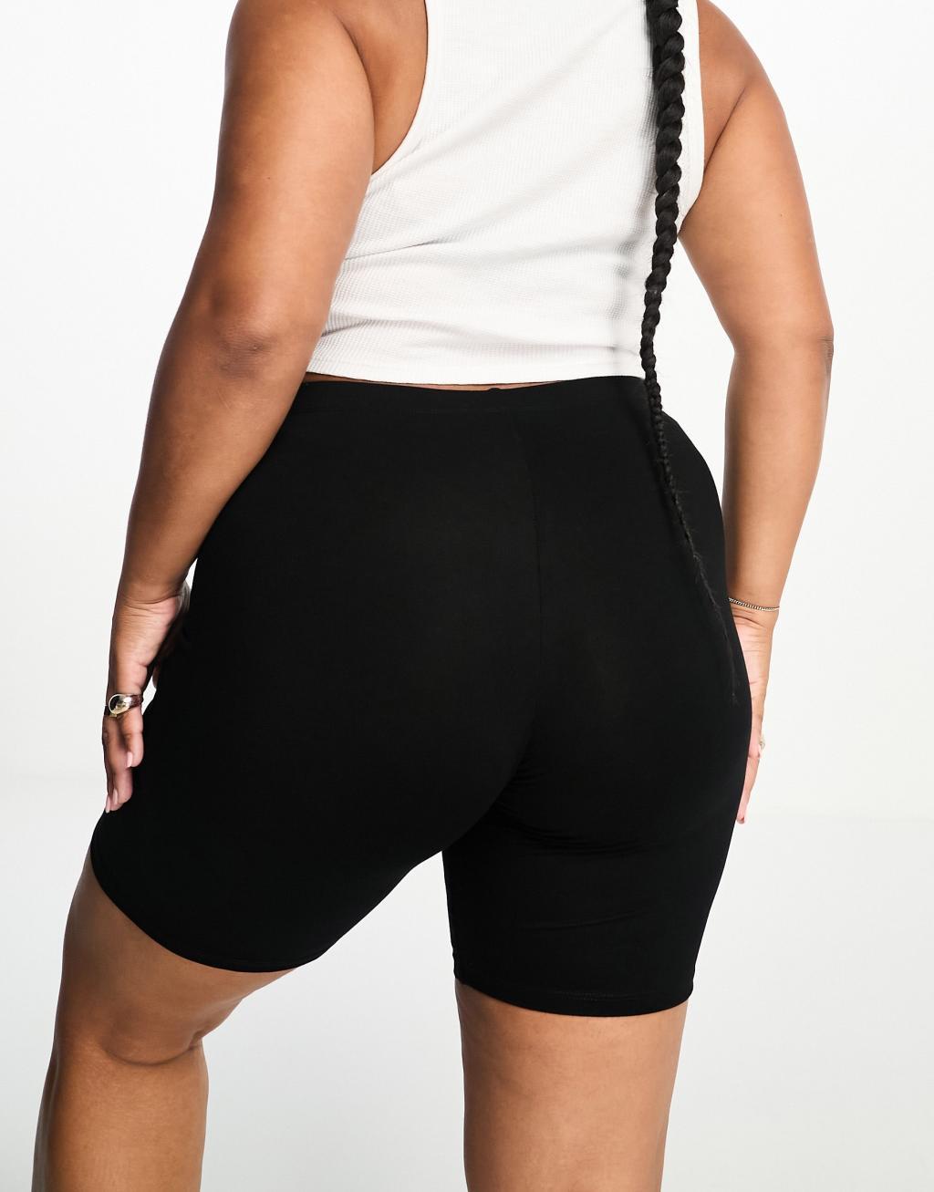 ASOS DESIGN Curve 2 pack basic legging shorts Product Image