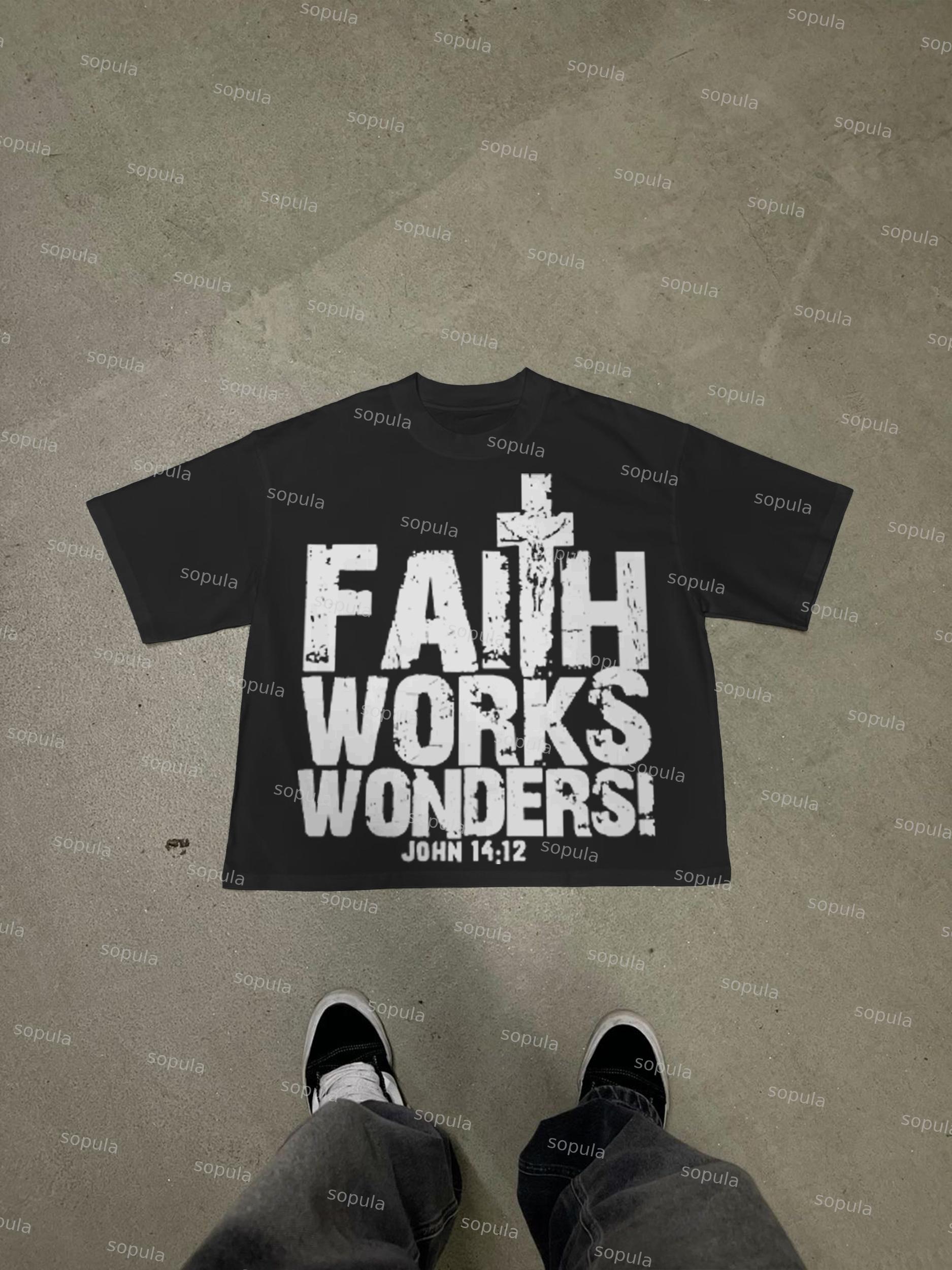 Faith Works Wonders Vintage Graphic Cropped T-shirt Product Image