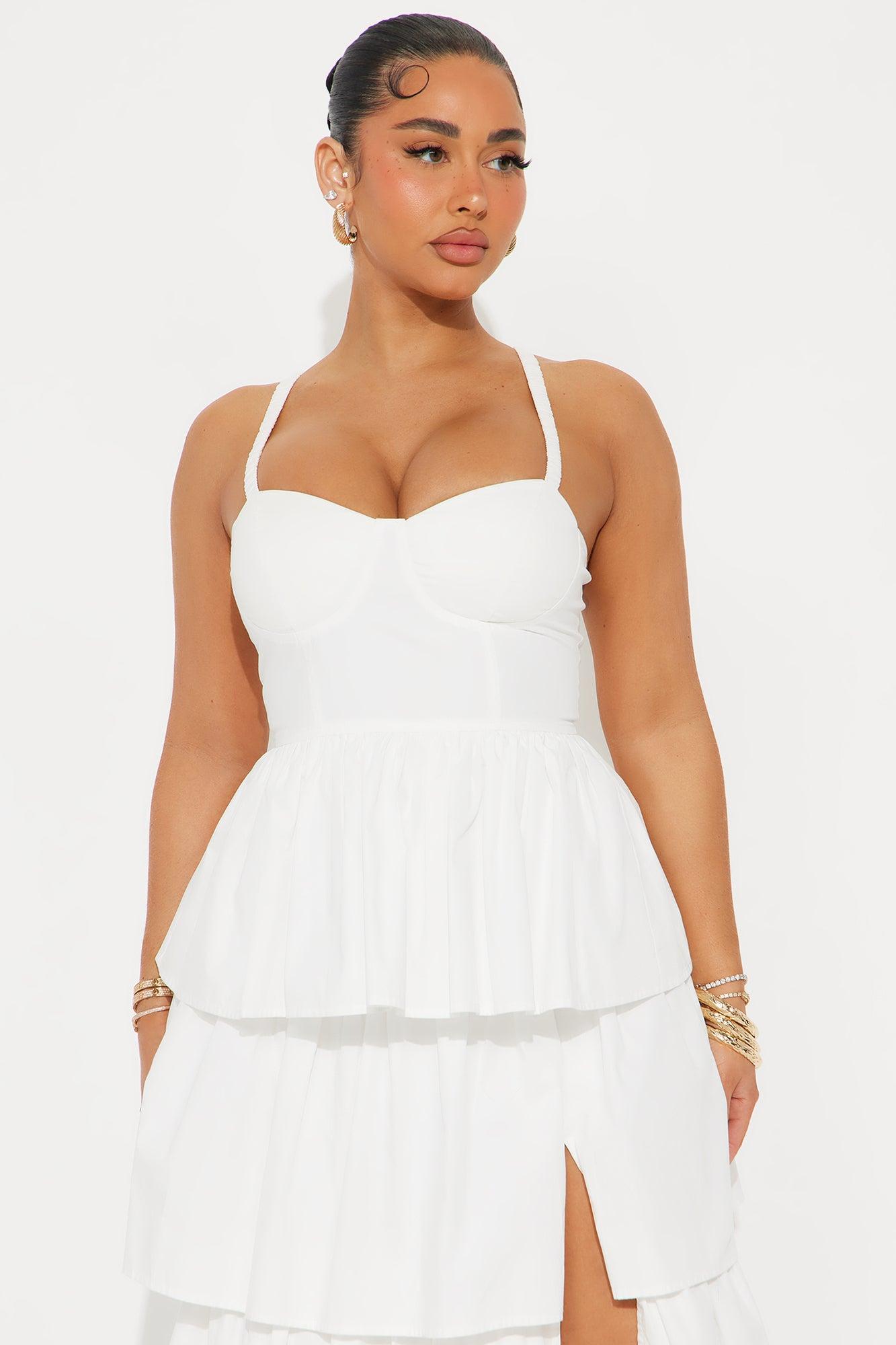 Clementine Poplin Maxi Dress - White Product Image