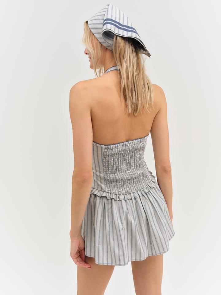 Janice Halter Mini Dress — Blue Product Image