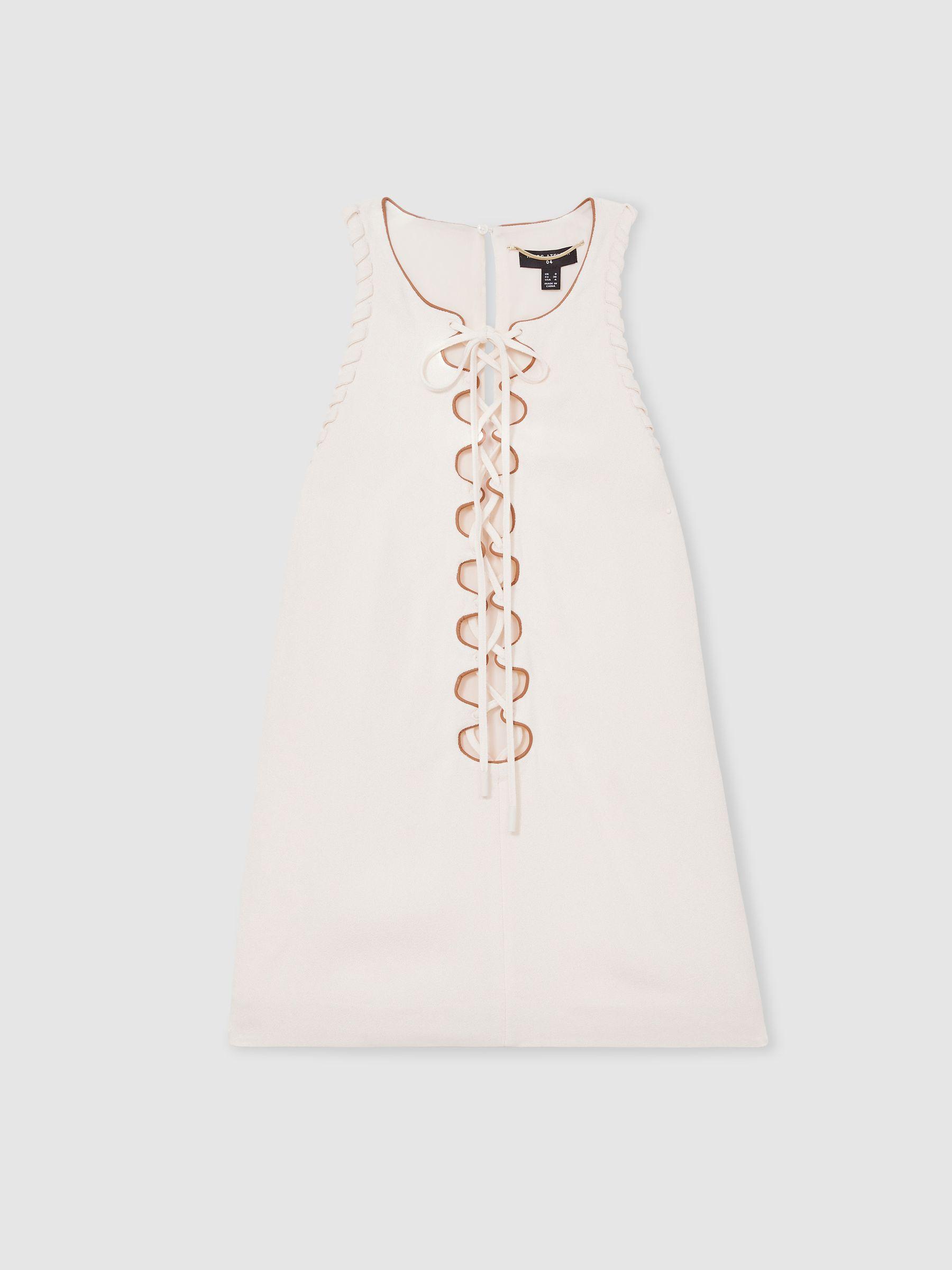 Atelier Satin-Crepe Cut-Out Top in Cream Product Image