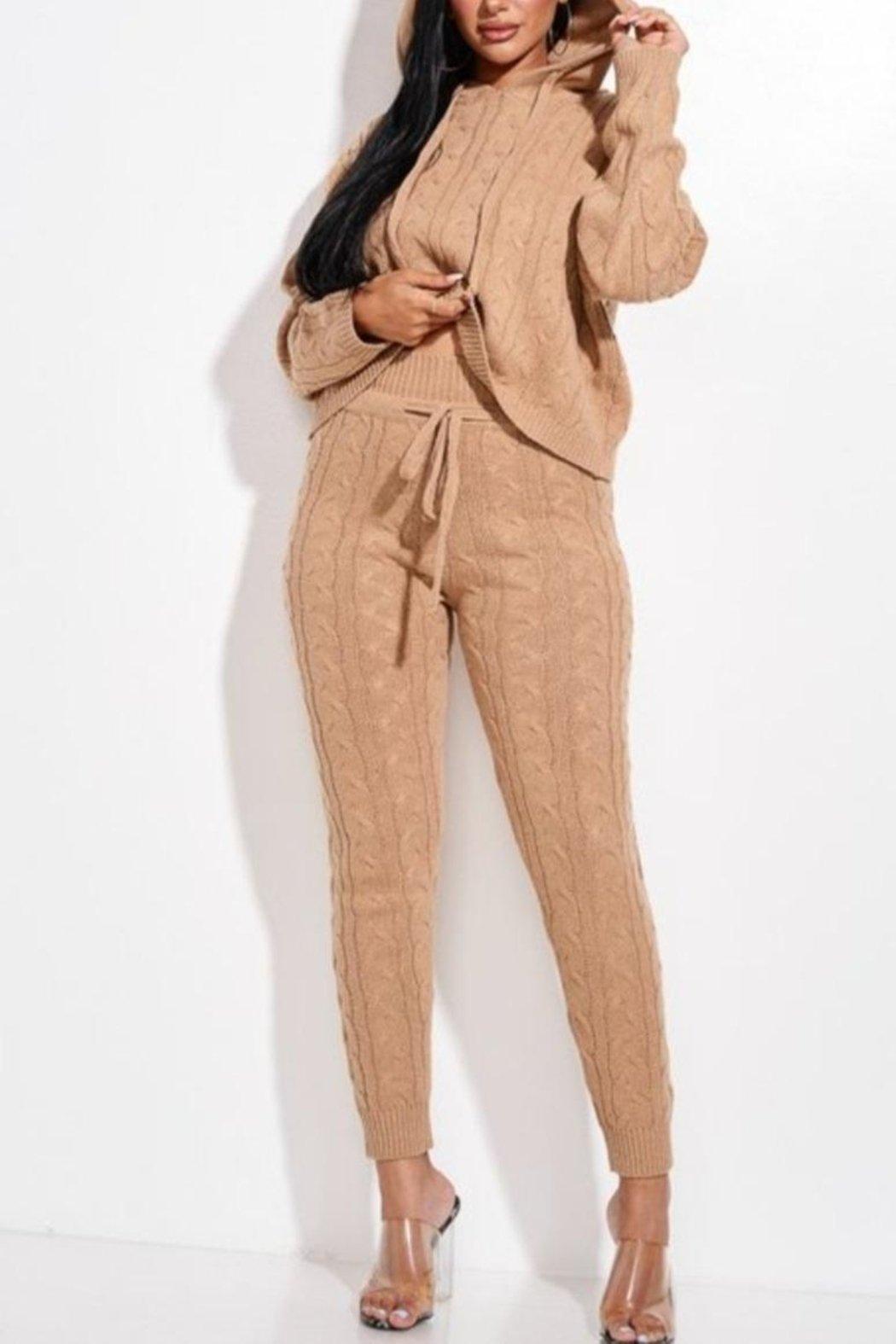 Black Knitted Jogger Set Product Image