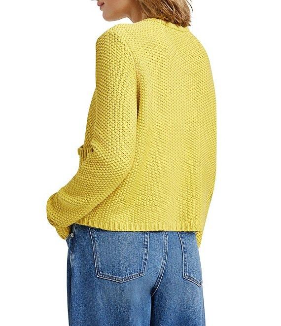 Splendid Andrea Knit Round Neck Long Sleeve Cropped Button Front Cardigan Product Image