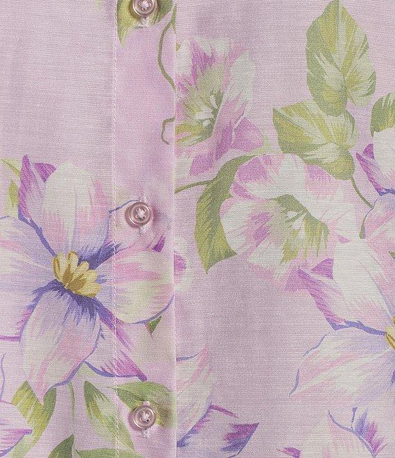 Alex Marie Coordinating Piper Floral Collared Long Sleeve Printed Linen Blend Blouse Product Image