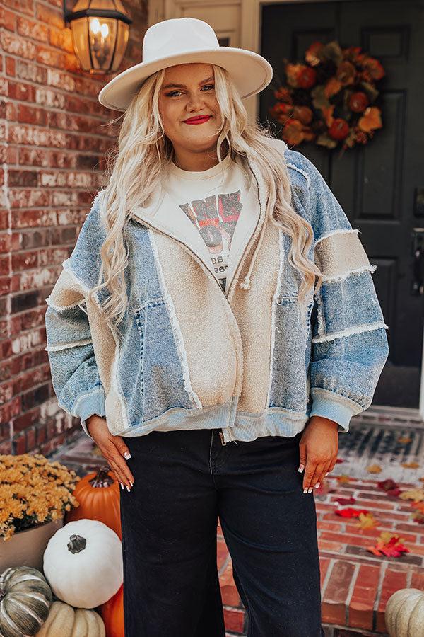 Cozy And Kind Denim Jacket Curves Product Image