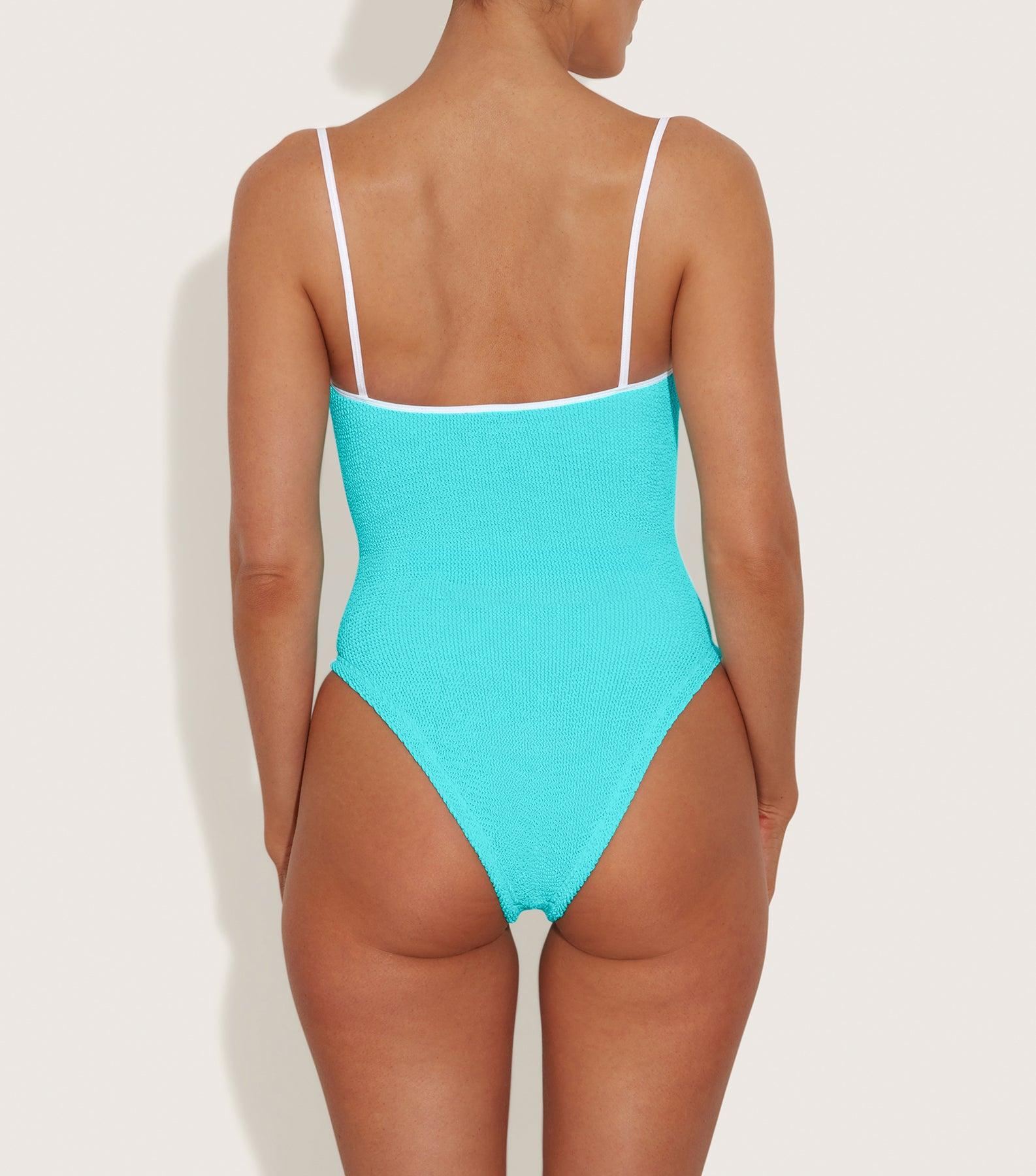 Pamela Swim Contrast - Aqua/White Product Image