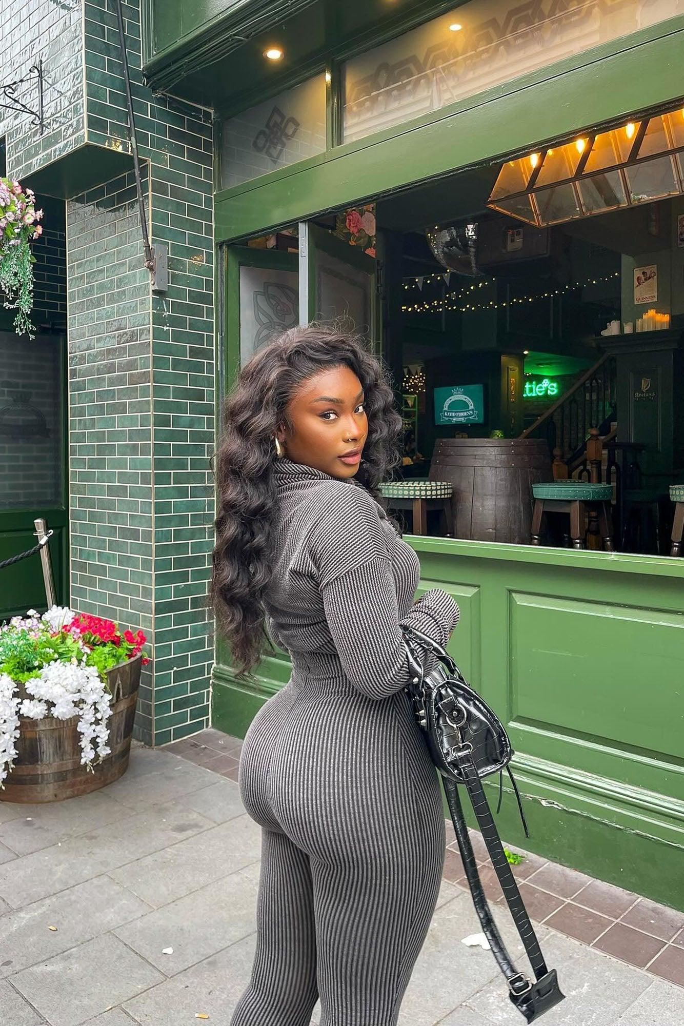 Thinking It Over 2 Piece Jumpsuit Set - Charcoal Product Image