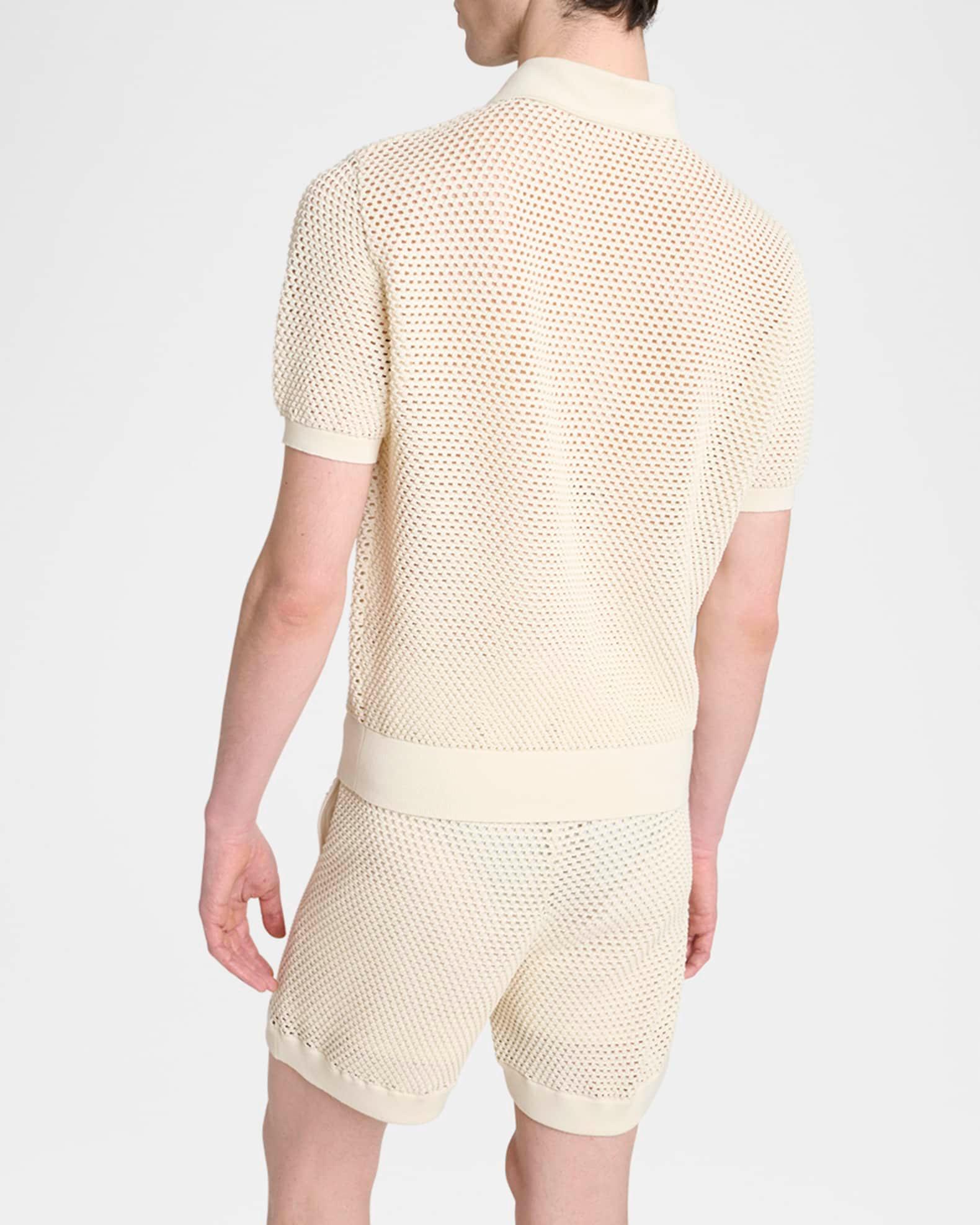 Men's Mesh Knit Short-Sleeve Polo Shirt Product Image