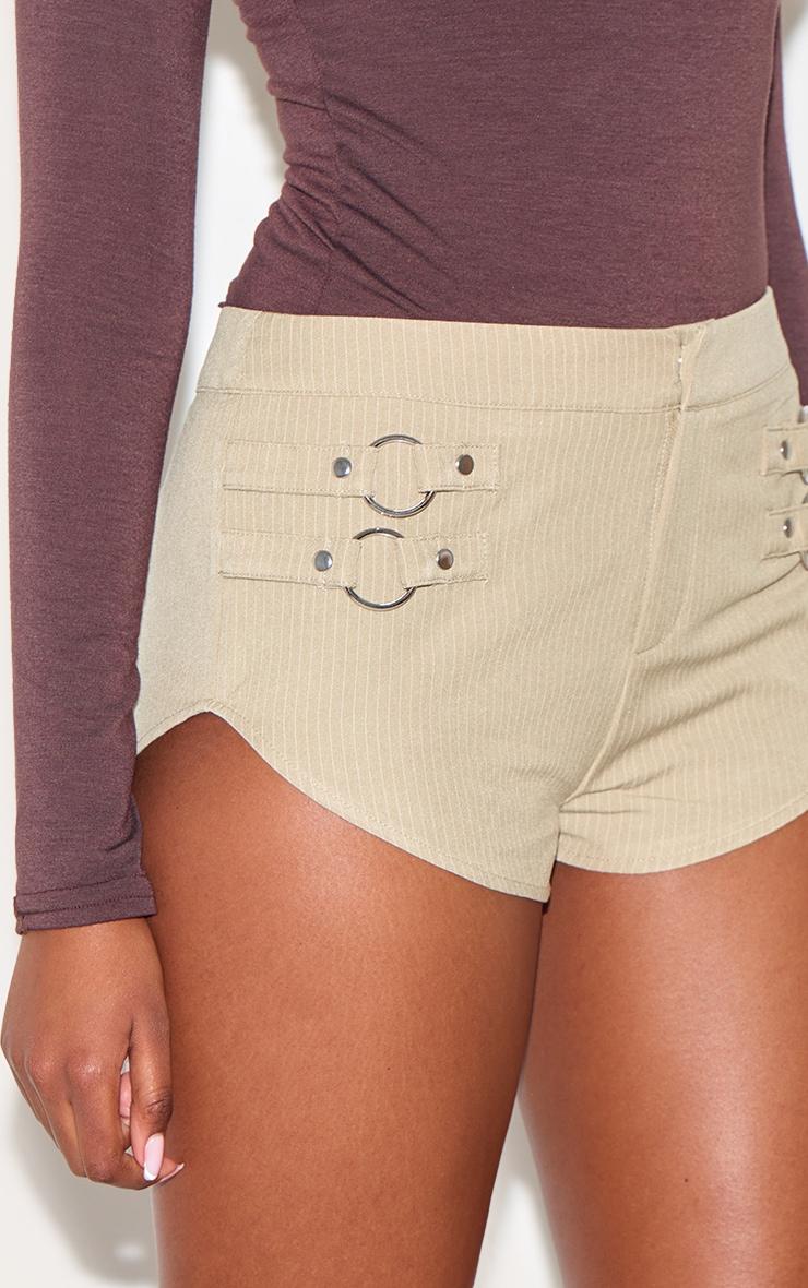 Stone Pinstripe Trim Detail Hot Pants Product Image