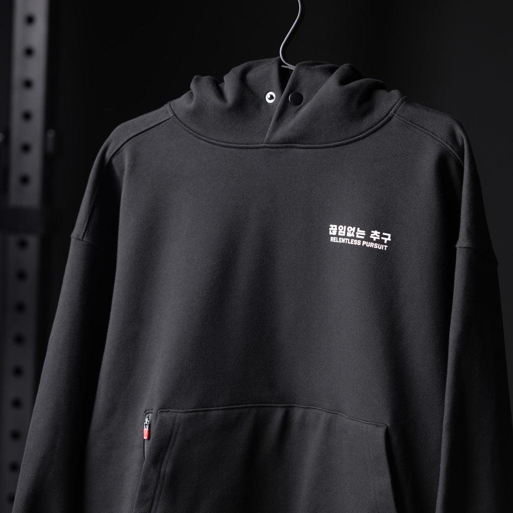 0874. Tech-Terry™ Zip Pocket Hoodie - Black "RP Wings Stack" Product Image
