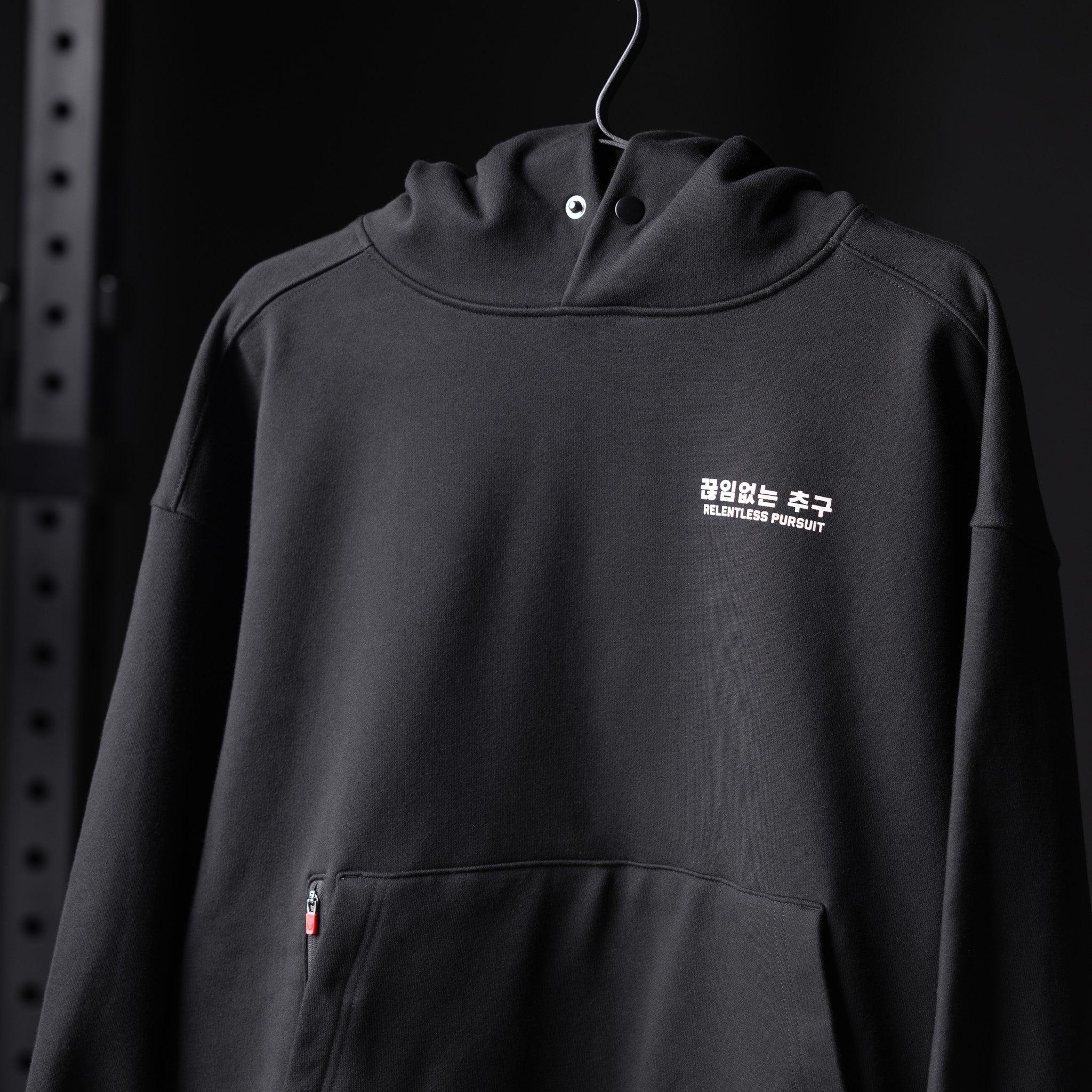 0874. Tech-Terry™ Zip Pocket Hoodie - Black "RP Wings Stack" Product Image