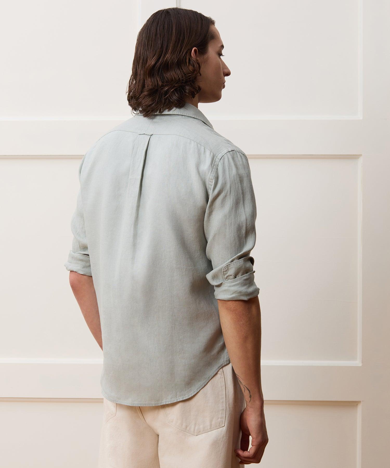 Slim Sea Soft Irish Linen Point Collar Shirt Product Image
