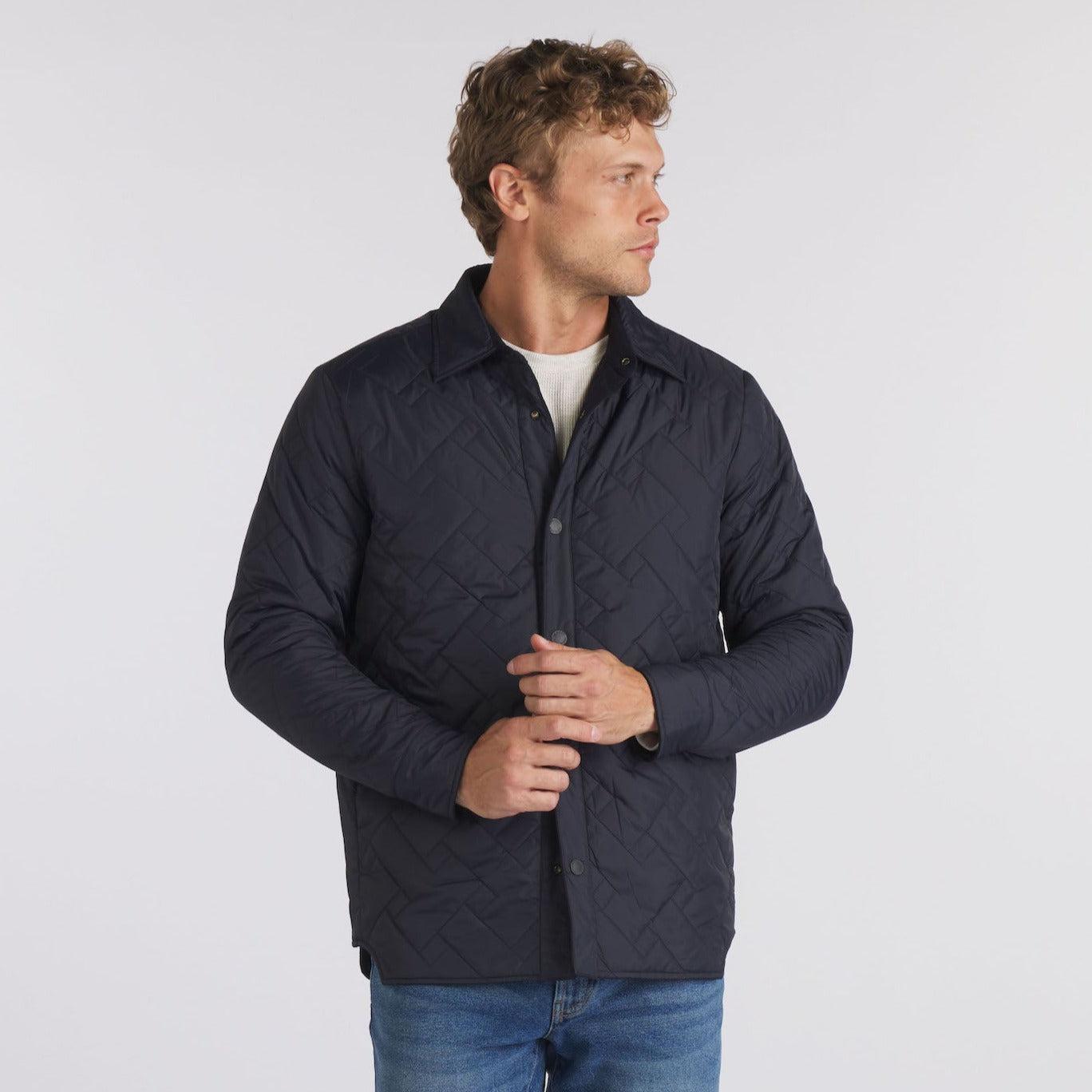 Insulated Reversible Shirt Jacket - Navy Product Image