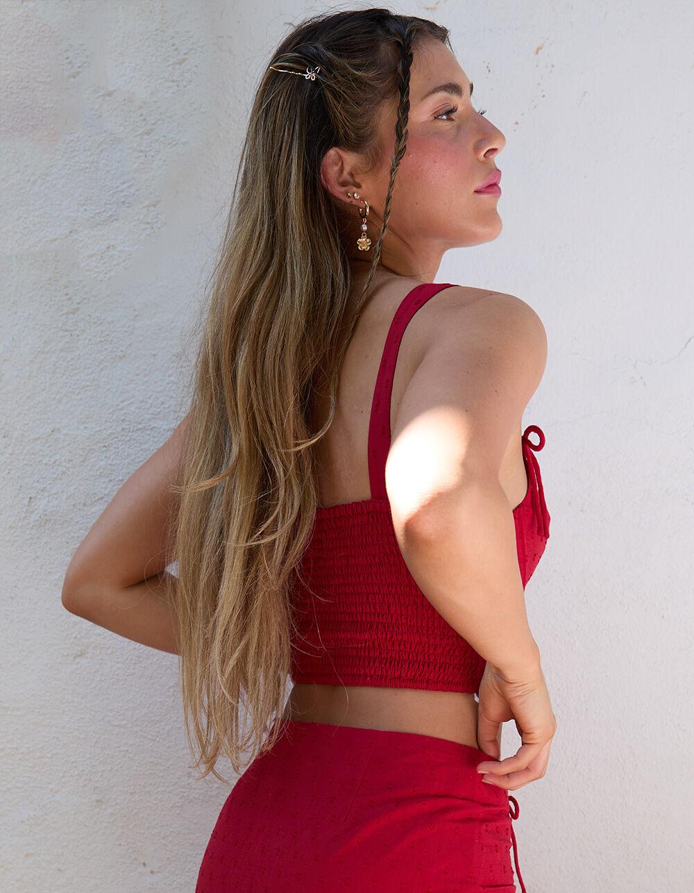 WEST OF MELROSE Bow Womens Corset - RED Product Image