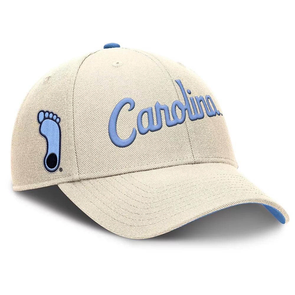 Men's Nike Natural North Carolina Tar Heels Primetime Rise Adjustable Hat, Beige Product Image