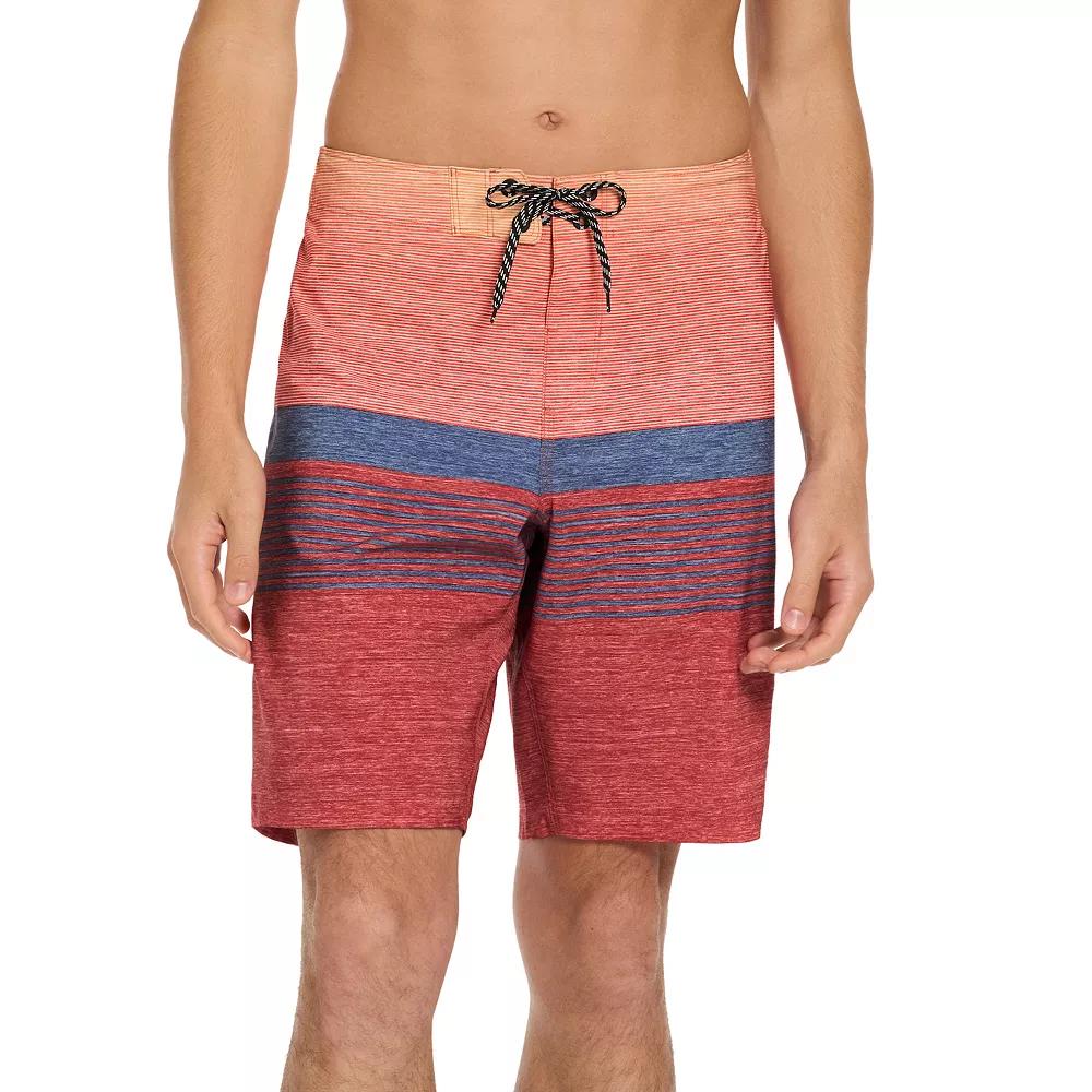 Men's Hurley 9.5" Striped Elastic Waist Boardshorts, Size: XXL, Aloha Red Product Image
