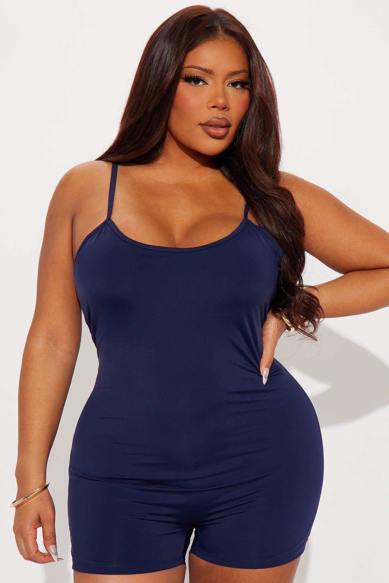 Early Summer Mornings Romper 1 Piece Swimsuit - Navy Product Image