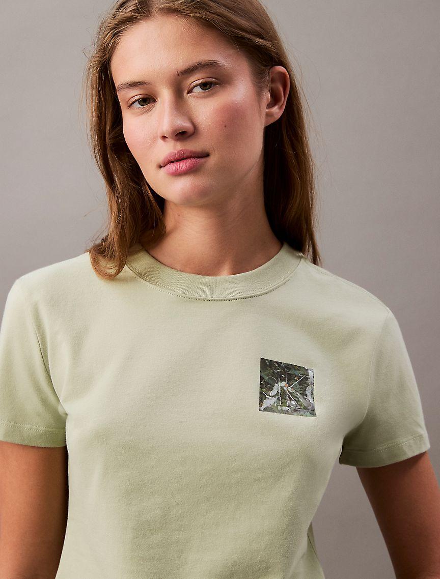 Floral Monogram Logo Graphic Slim T-Shirt Product Image