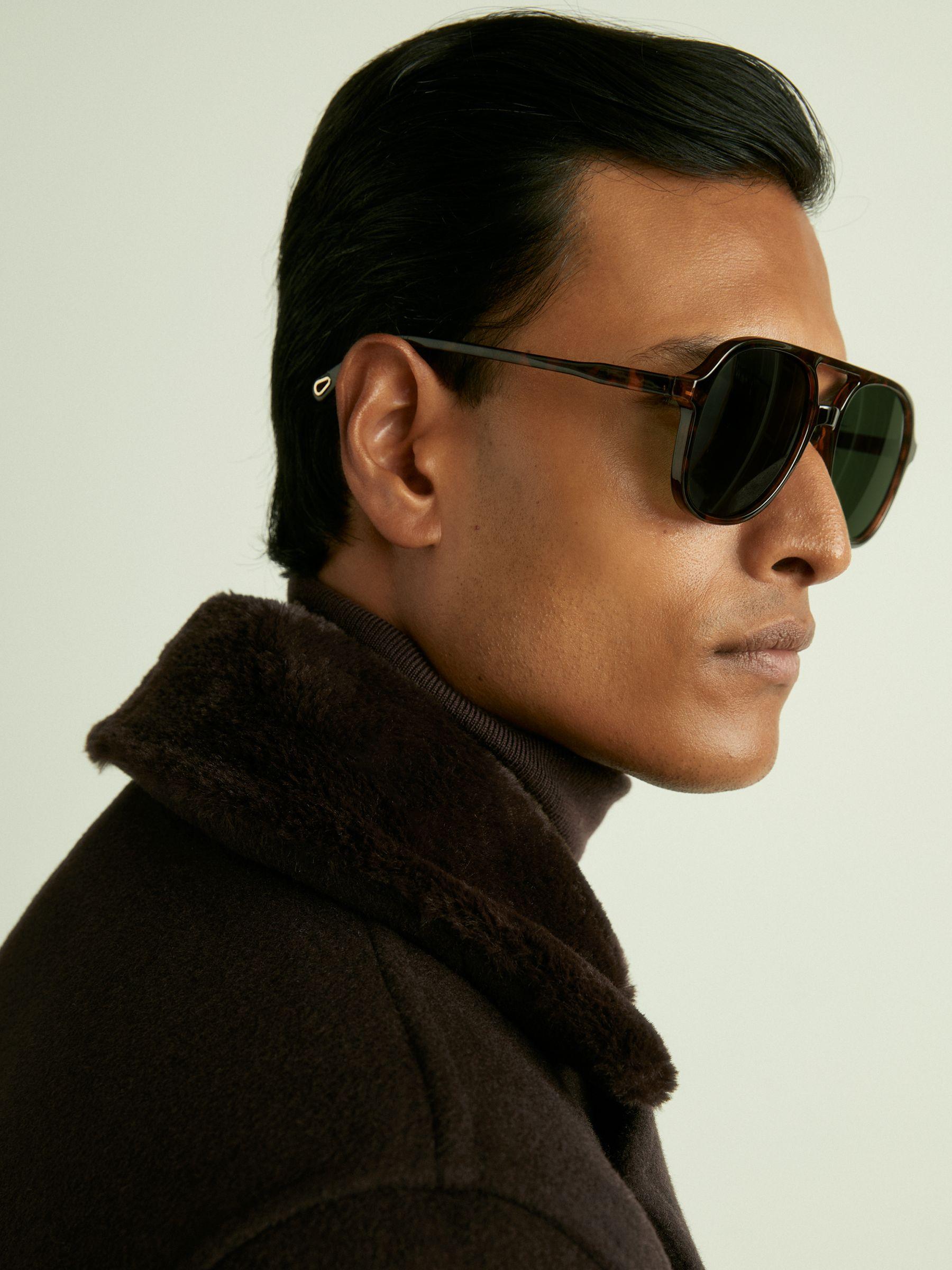 Wool-Blend Faux-Fur Collar Overcoat in Brown Product Image