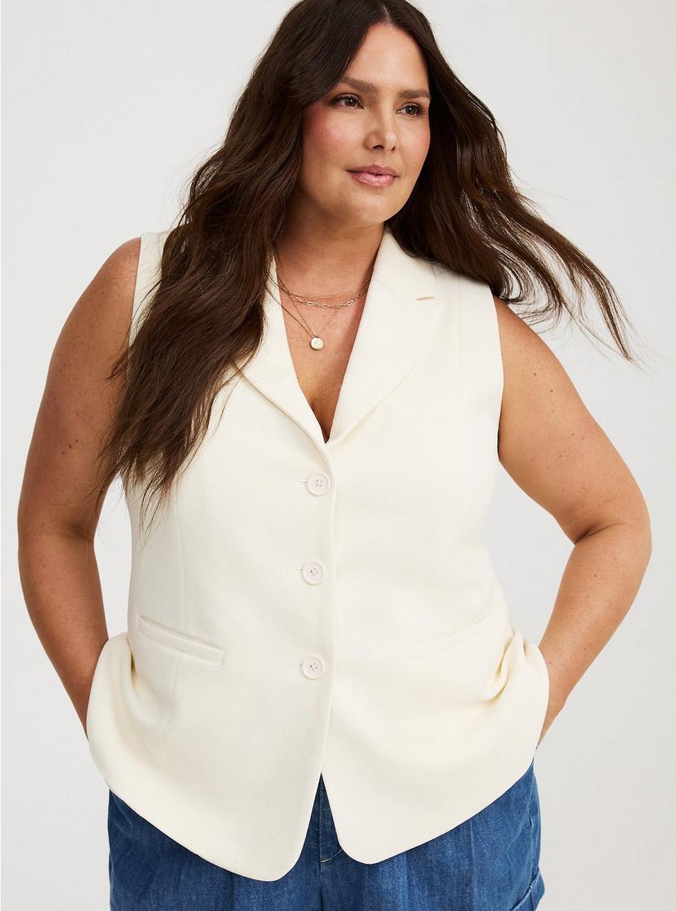 Textured Crepe Tailored Vest Product Image