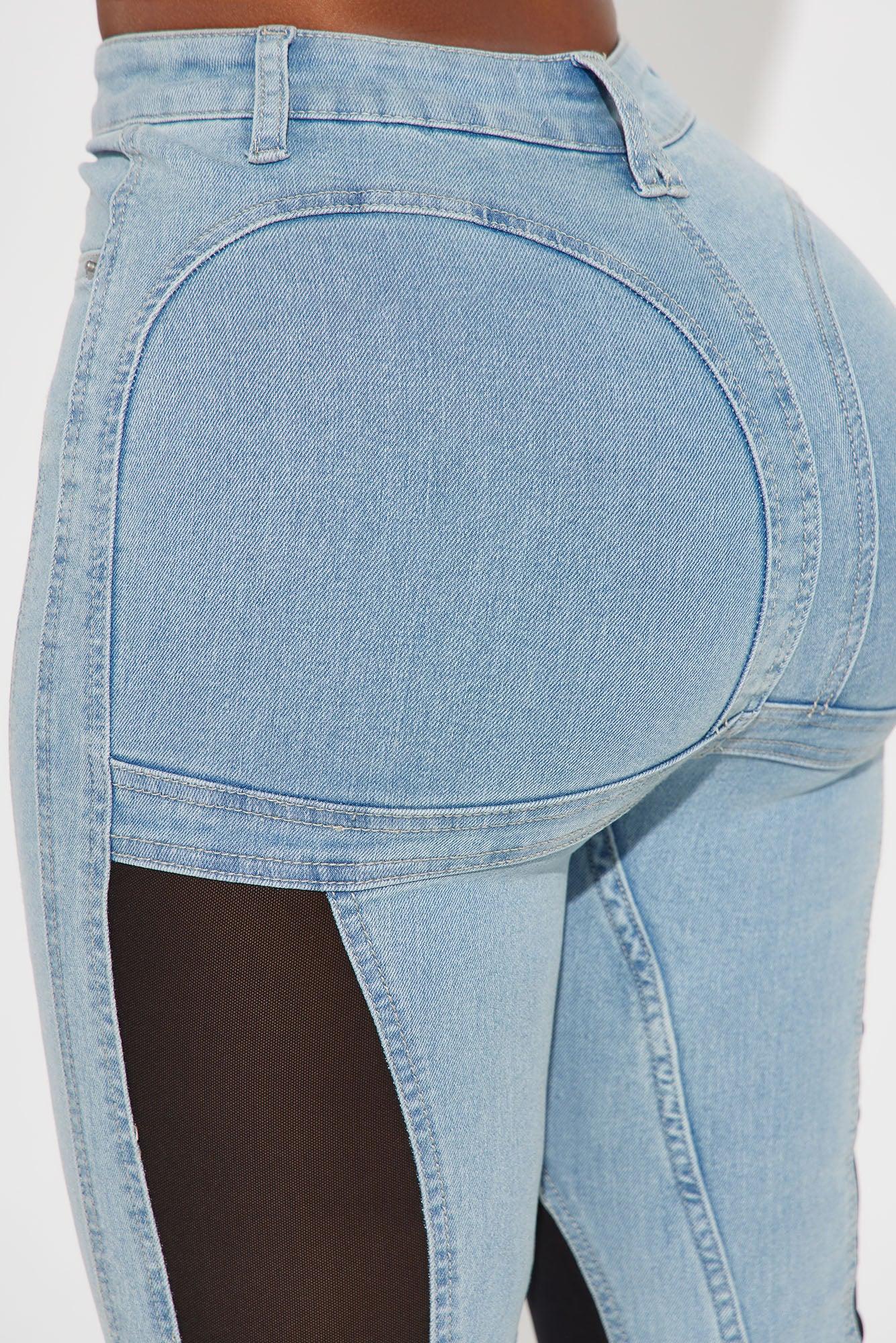 Switching Gears Stretch Split Hem Bootcut Jeans - Light Wash Product Image