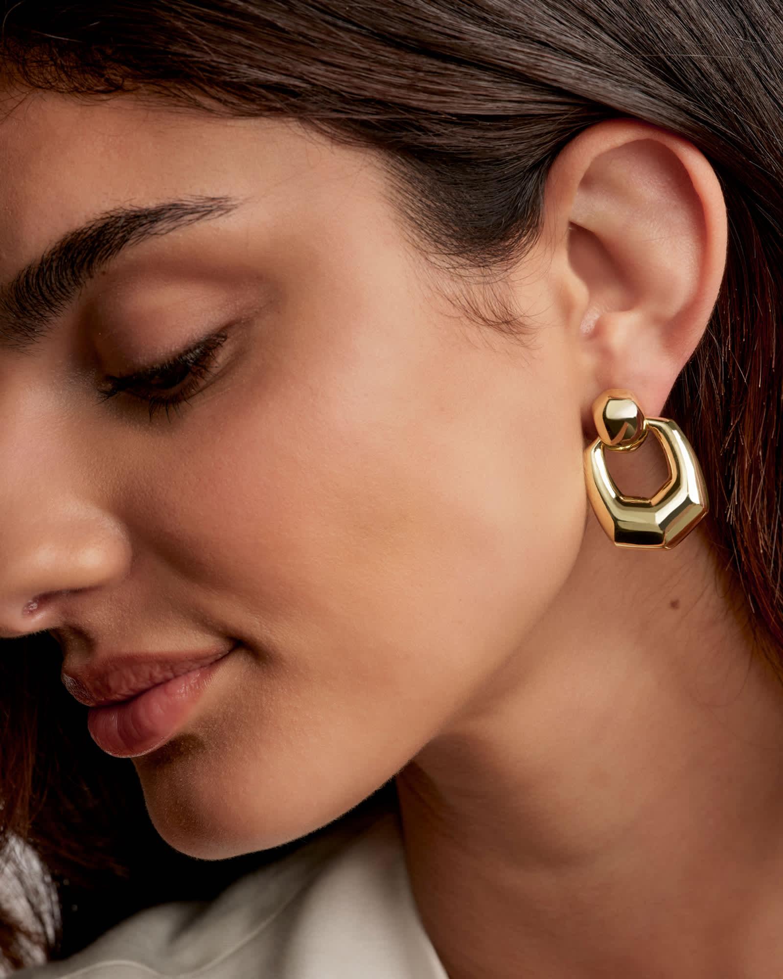 Kaitlin Gold Open Frame Earrings Product Image