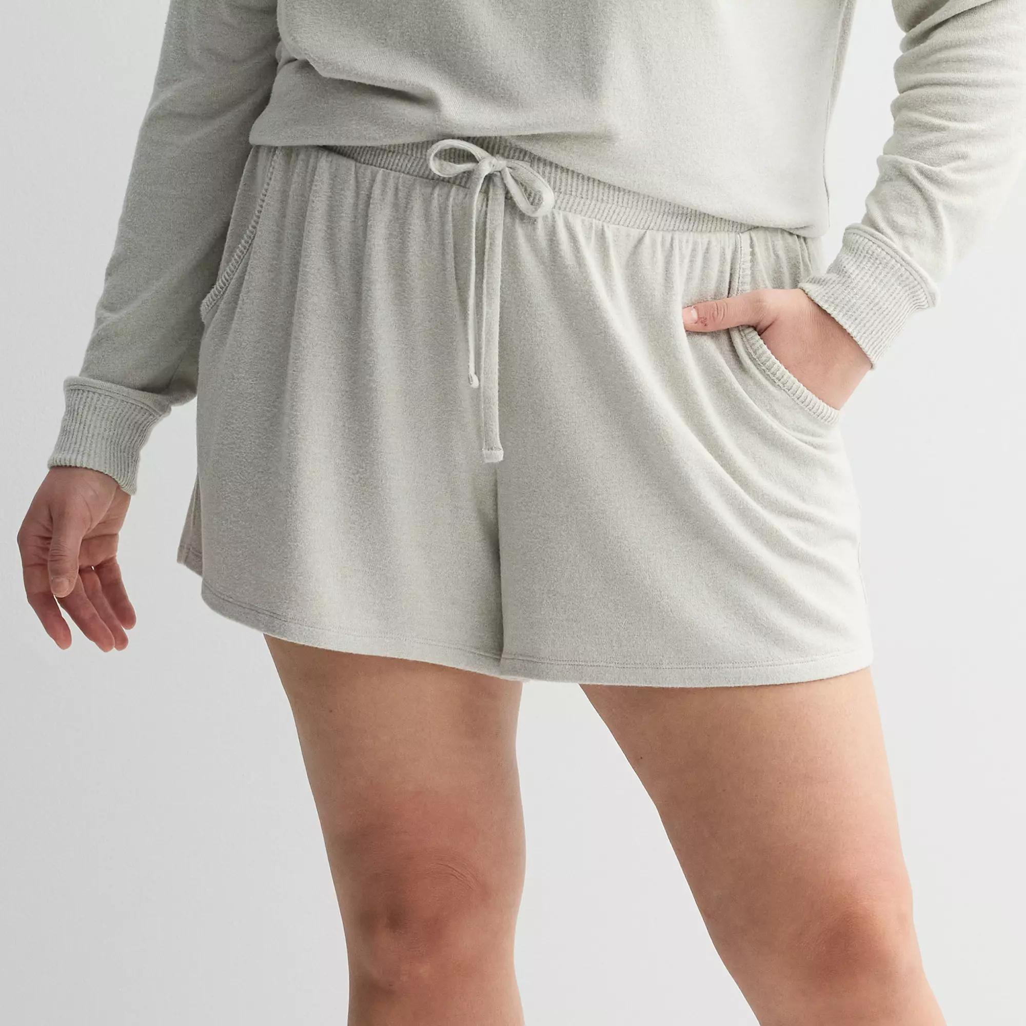 Plus Size Sonoma Goods For Life® Relaxed Fit Pajama Shorts, Women's, Size: 3XL, Silver Ash Product Image