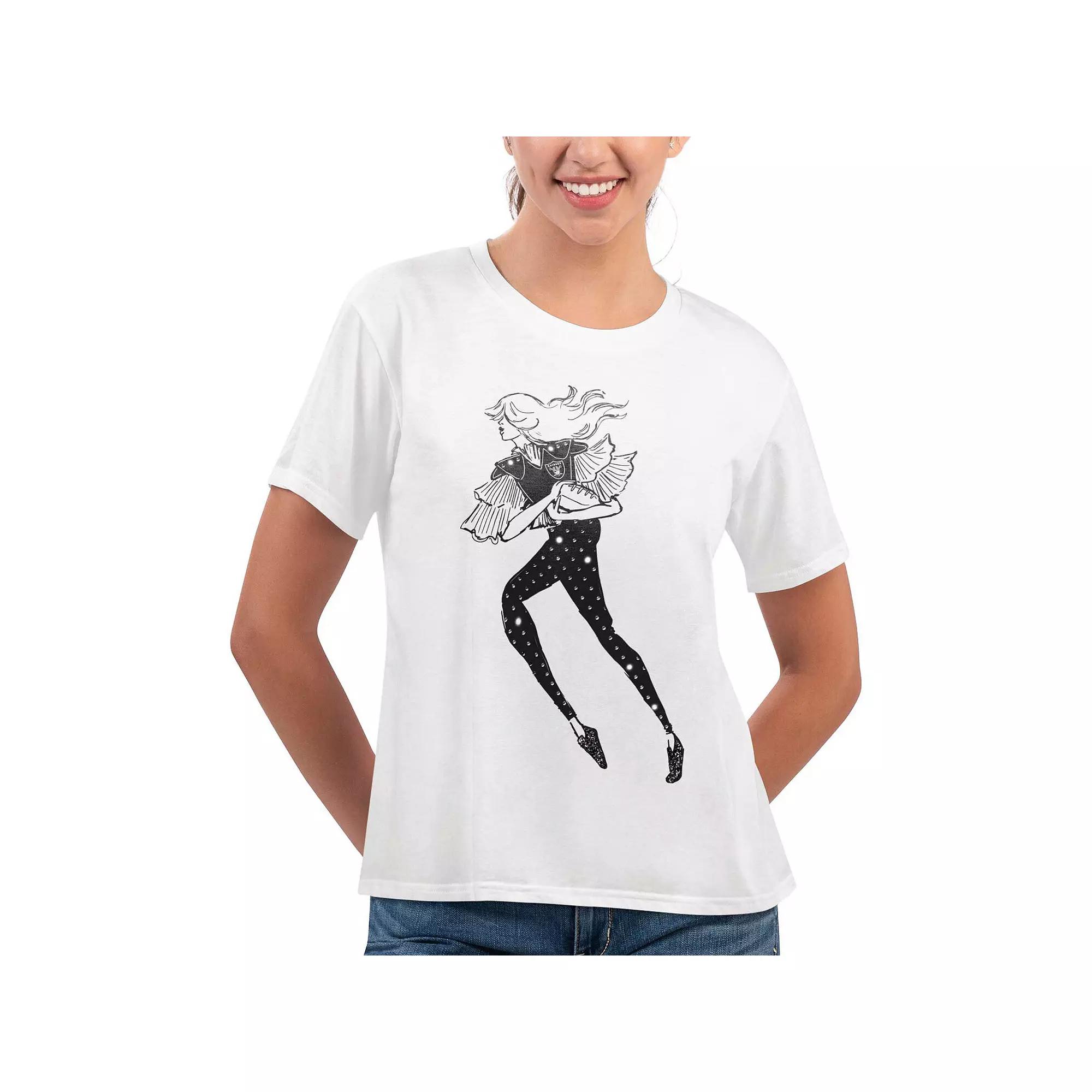 Women's G-III 4Her by Carl Banks White Las Vegas Raiders Play The Ball T-Shirt,  Product Image