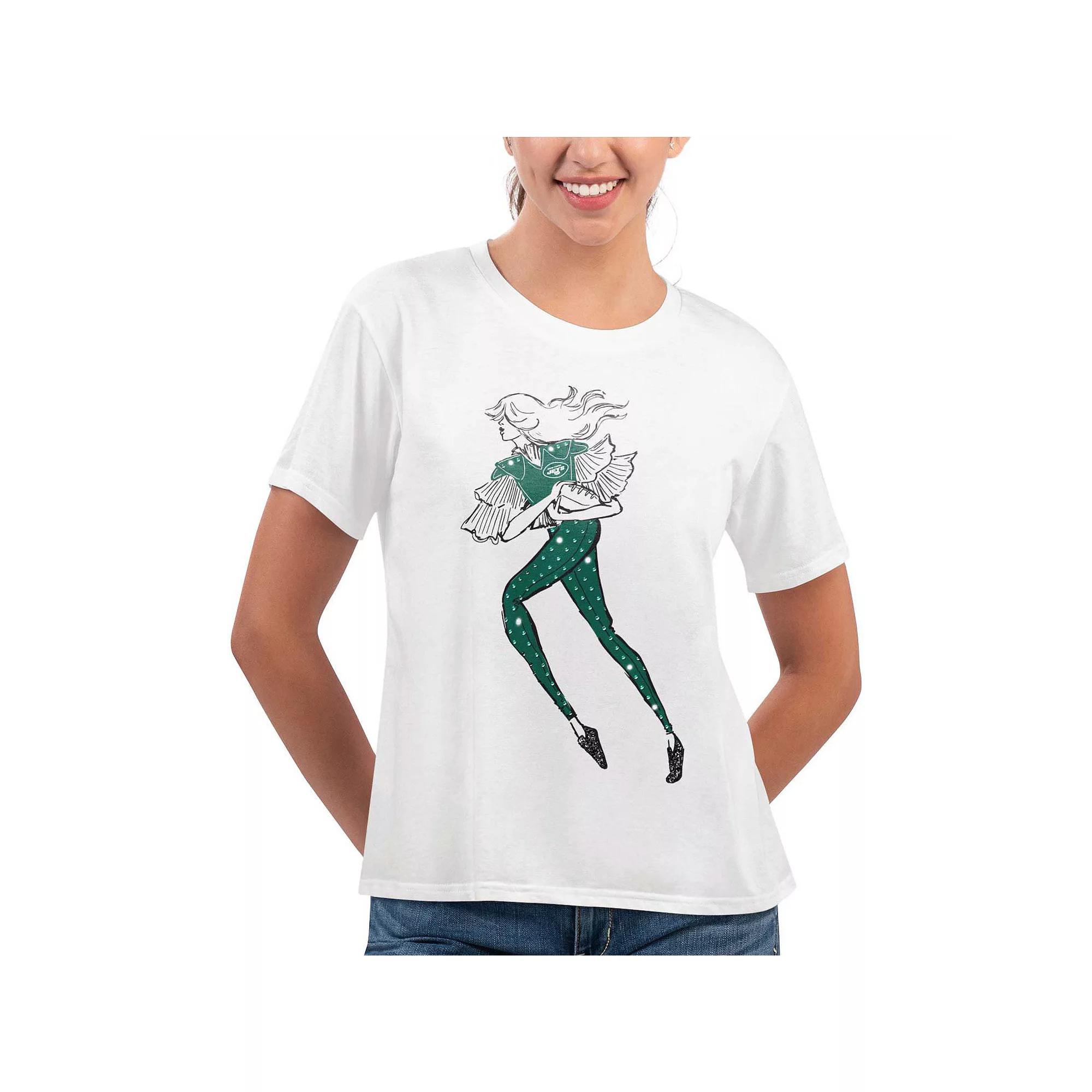 Women's G-III 4Her by Carl Banks White New York Jets Play The Ball T-Shirt,  Product Image