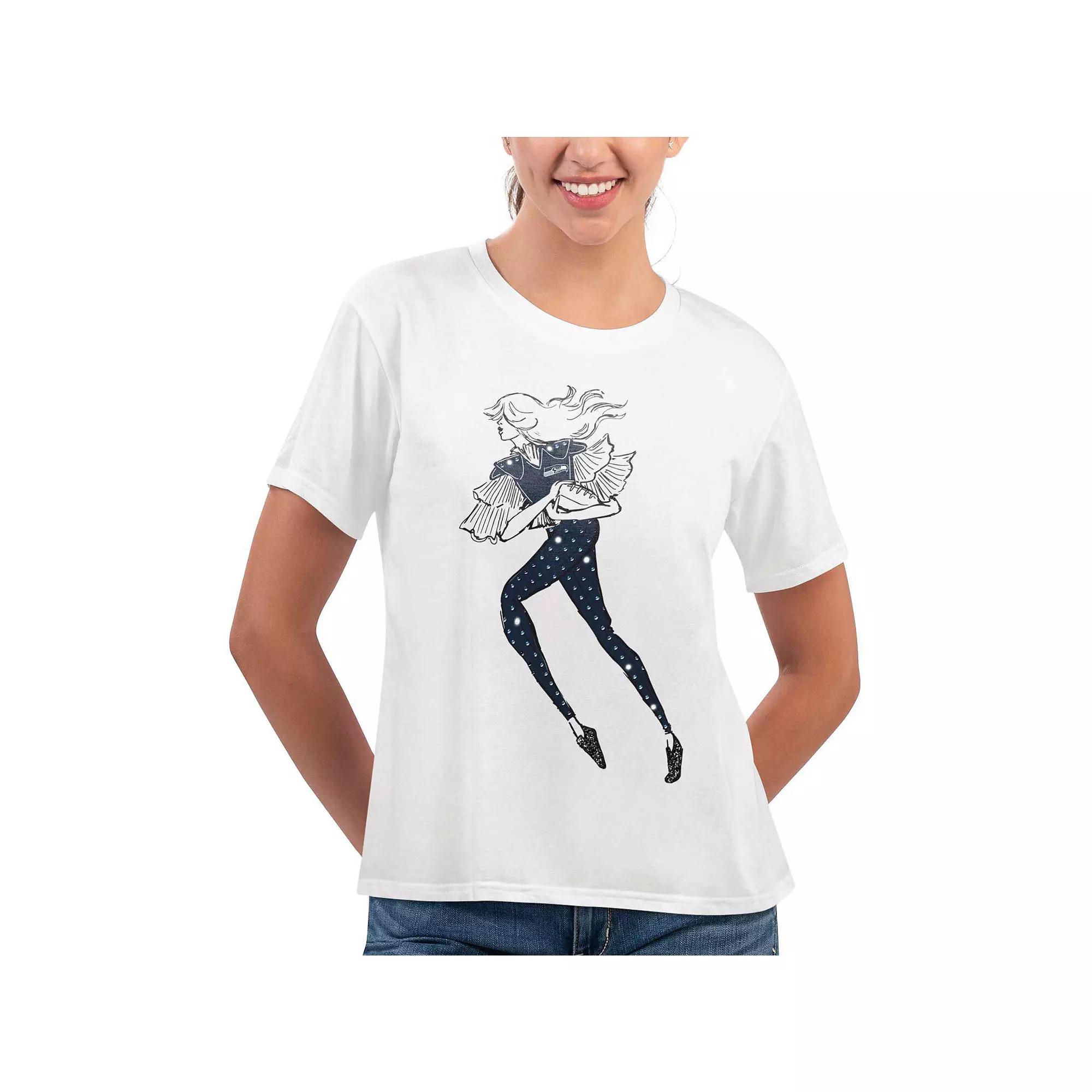 Women's G-III 4Her by Carl Banks White Seattle Seahawks Play The Ball T-Shirt, Size: Large Product Image