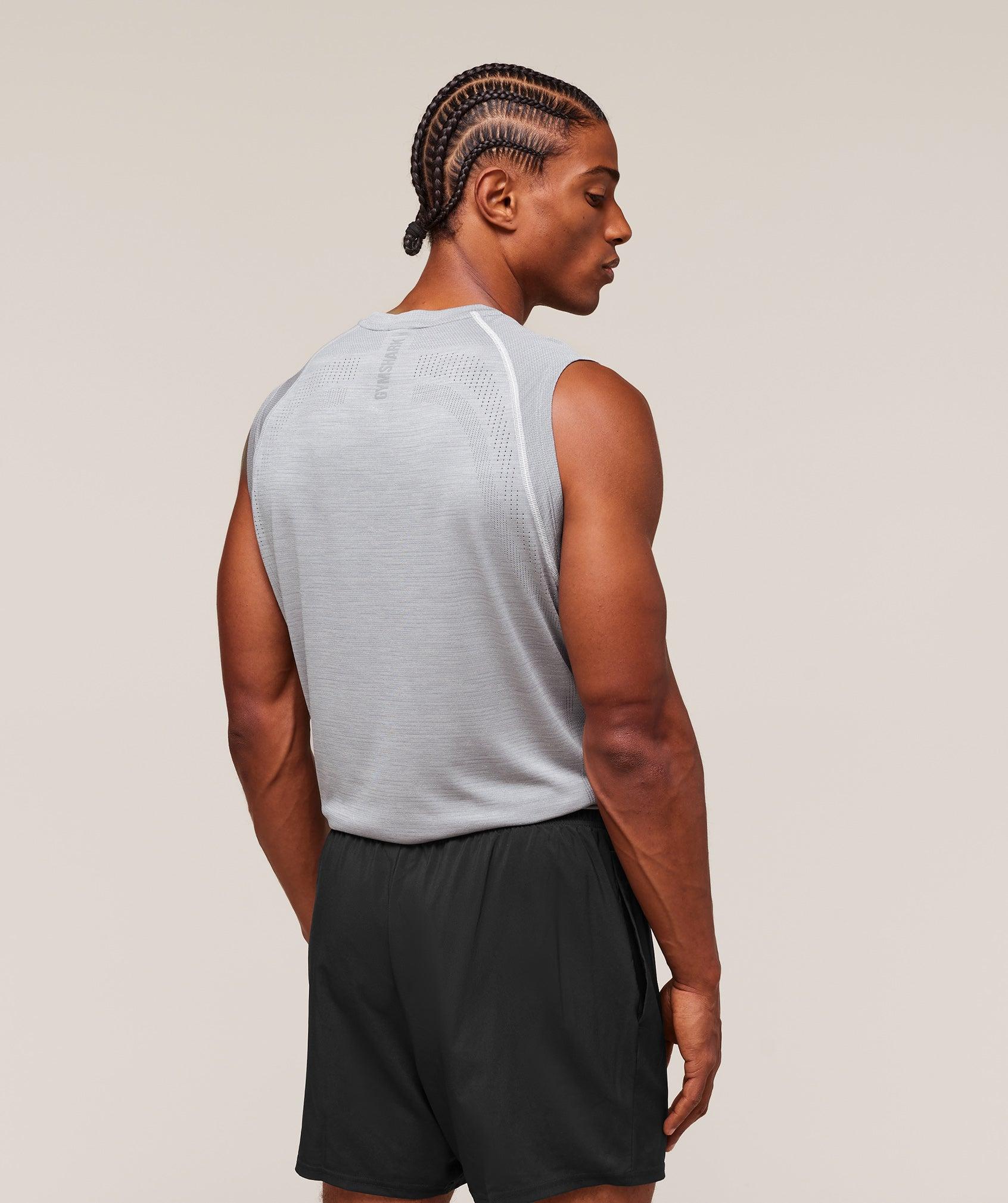 Gymshark Versatile Seamless Tank - Light Grey/Smokey Grey Male Product Image