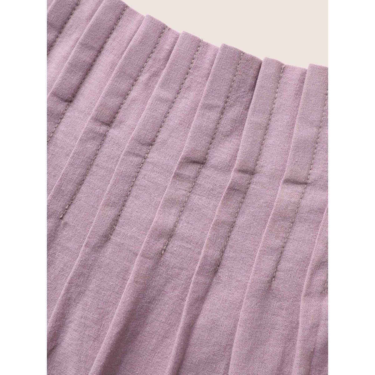 Plus Size Cotton Plain Pleated Loose Fit Cami Dress Heather Women Leisure Ruffles Non Sleeveless Curvy BloomChic 12/L Product Image