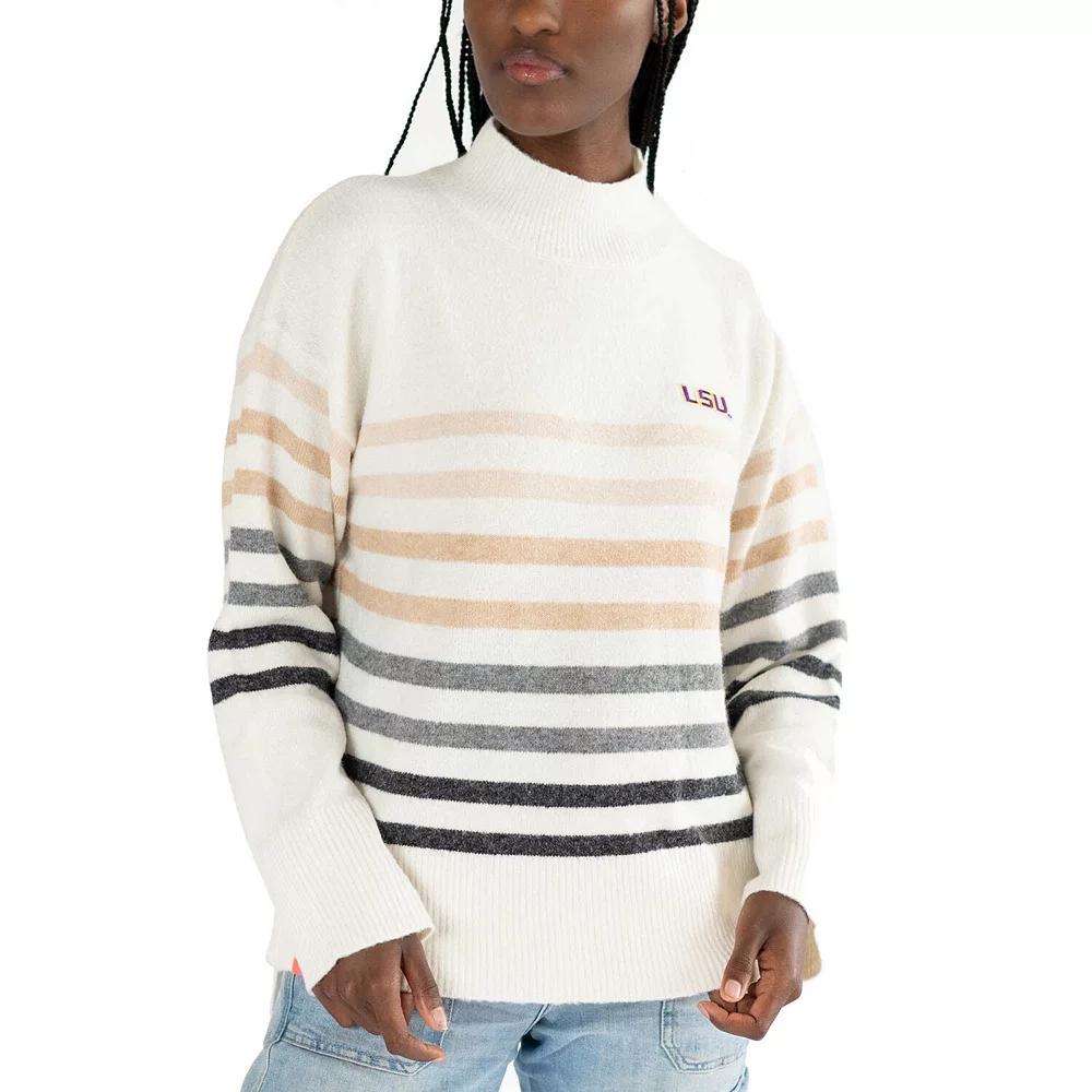 Women's Lusso White LSU Tigers Simone Striple Mock Neck Over Product Image