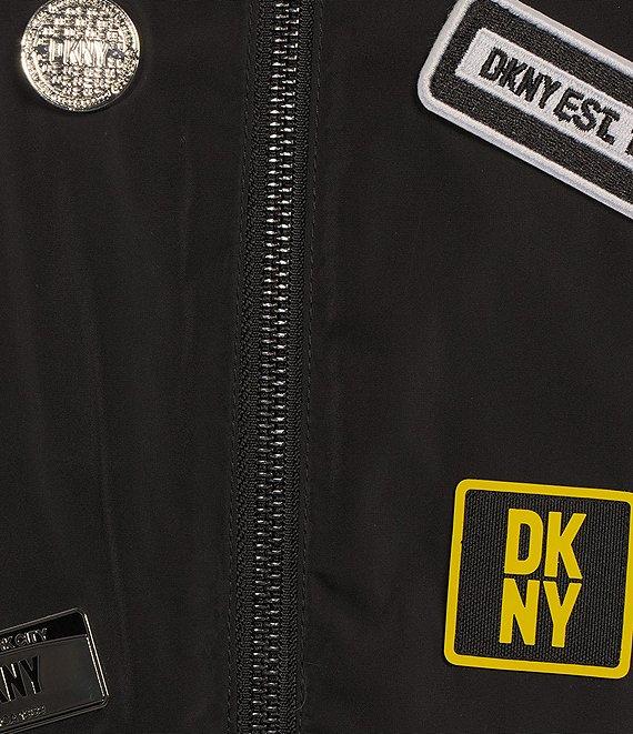DKNY by Donna Karan Round Logo Patched Bomber Jacket Product Image