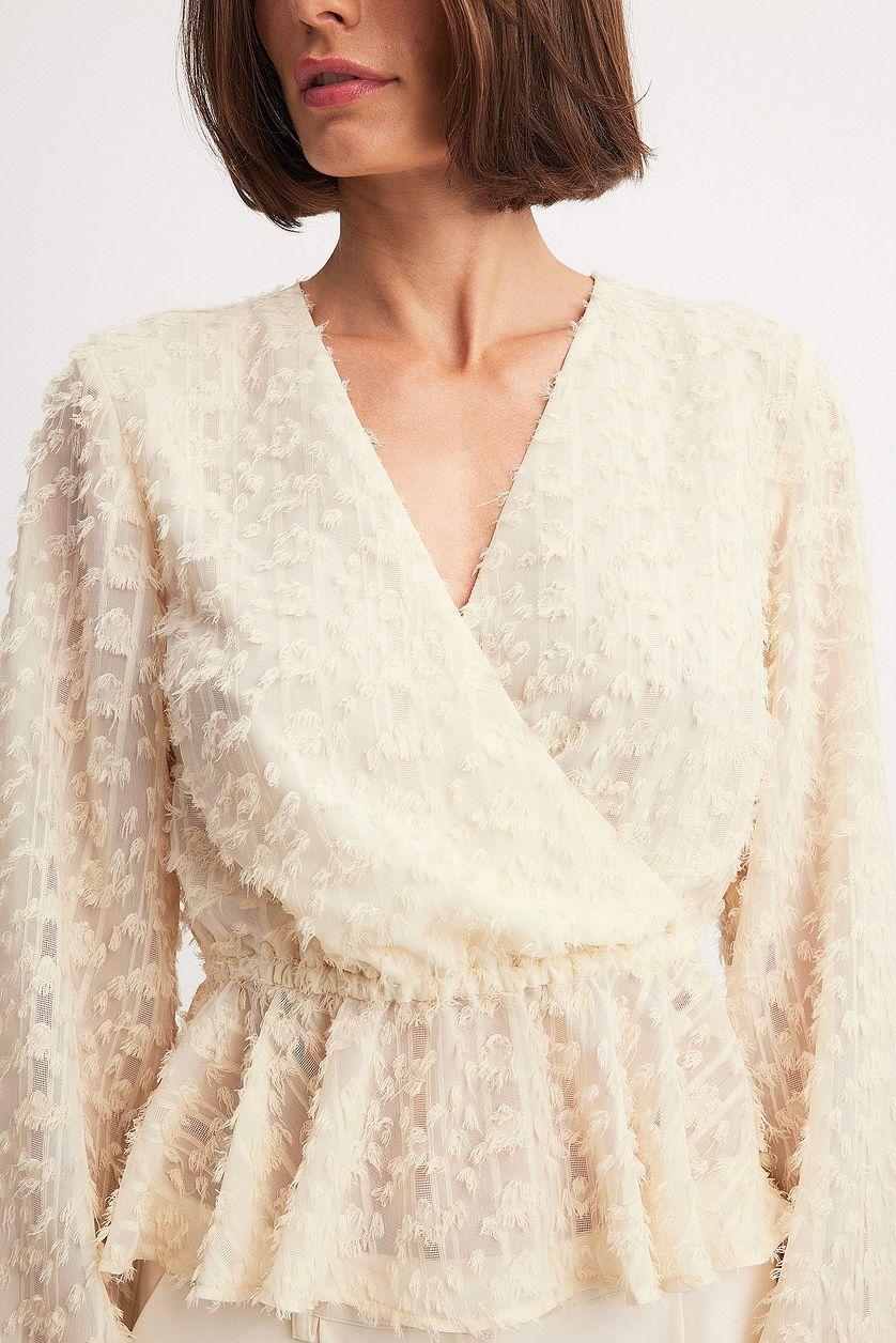 Textured Chiffon Marked Waist Blouse Product Image