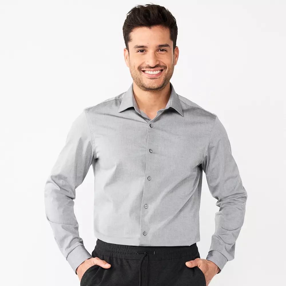 Men's Apt. 9® Premier Flex Solid Slim-Fit Dress Shirt,  Product Image