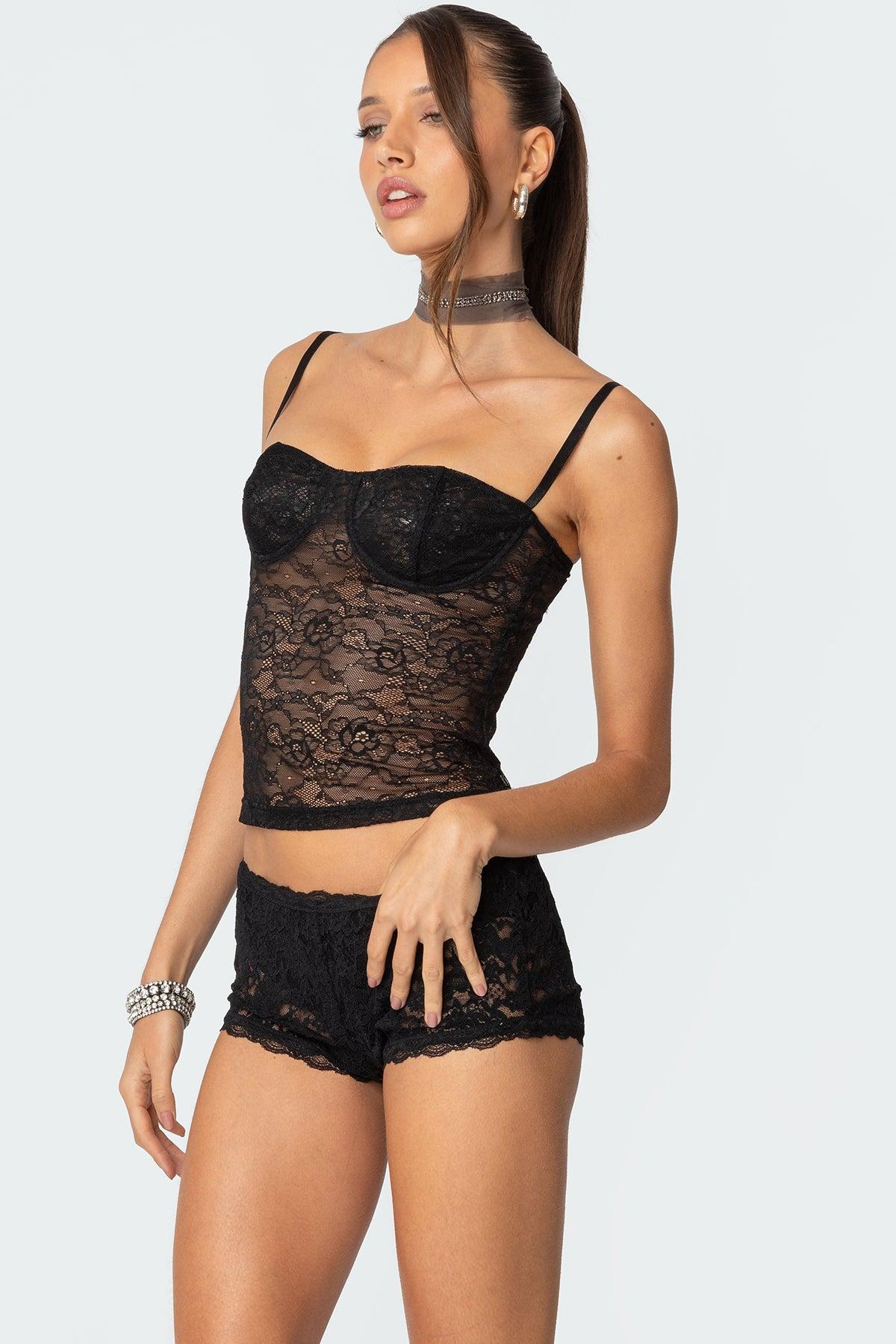 Krissy Sheer Lace Cupped Corset Product Image