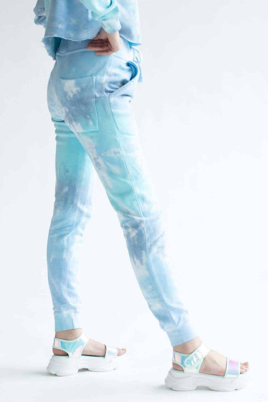 Blue Rainbow Tie Dye Joggers Product Image
