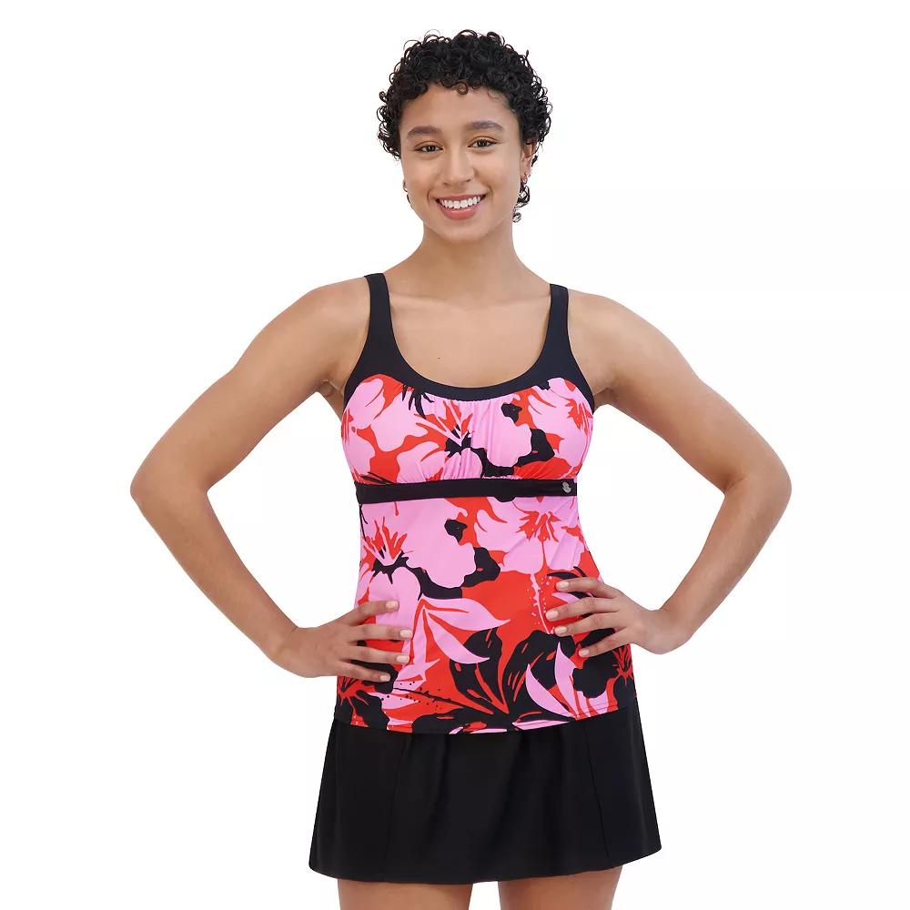 Women's ZeroXposur UPF 30+ Hopscotch Peasant Tankini, Size: Medium, Pink Product Image