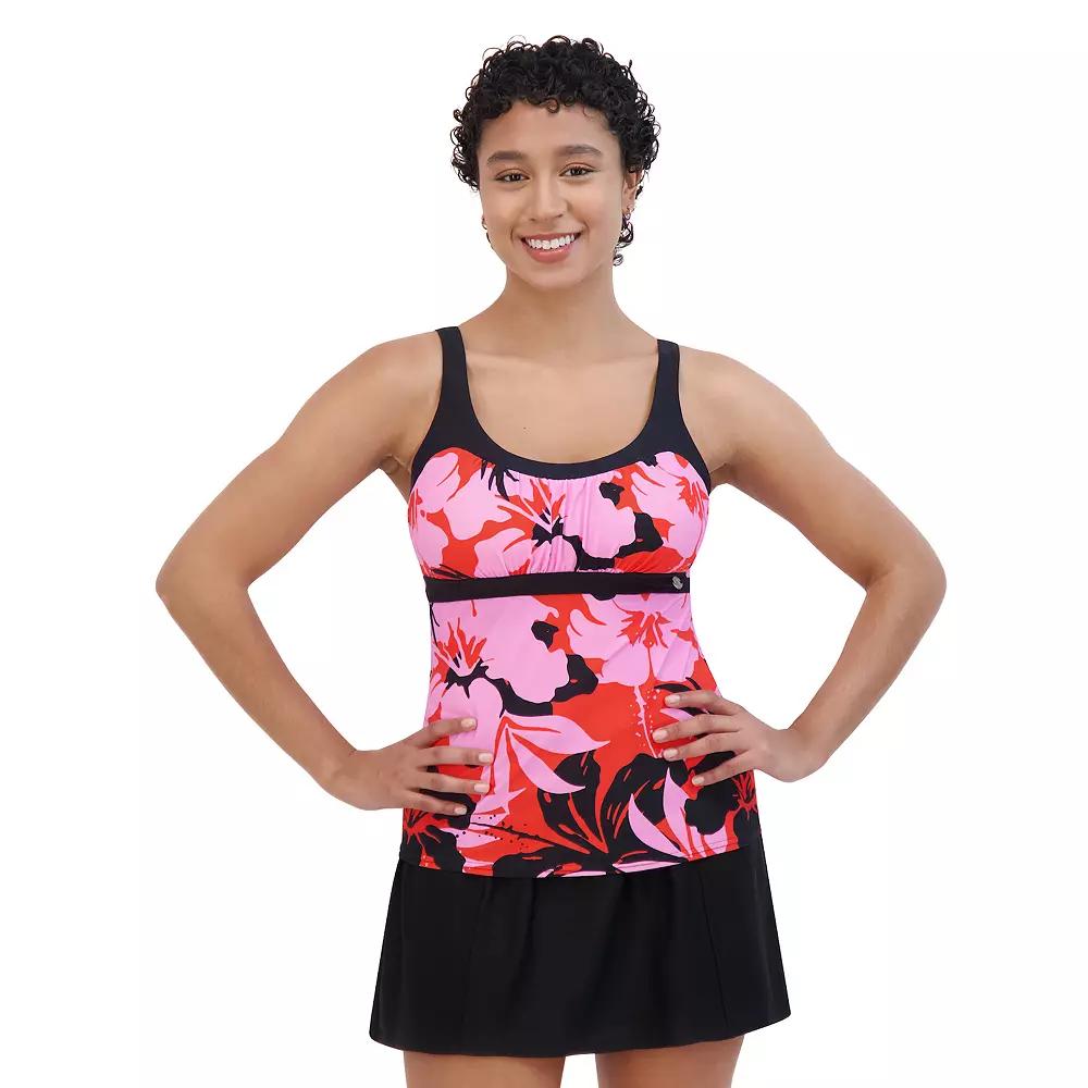 Women's ZeroXposur UPF 30+ Hopscotch Peasant Tankini, Size: Medium, Pink Product Image