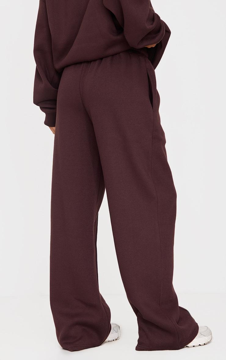 Dark Chocolate Embroidered Straight Leg Sweatpants Product Image