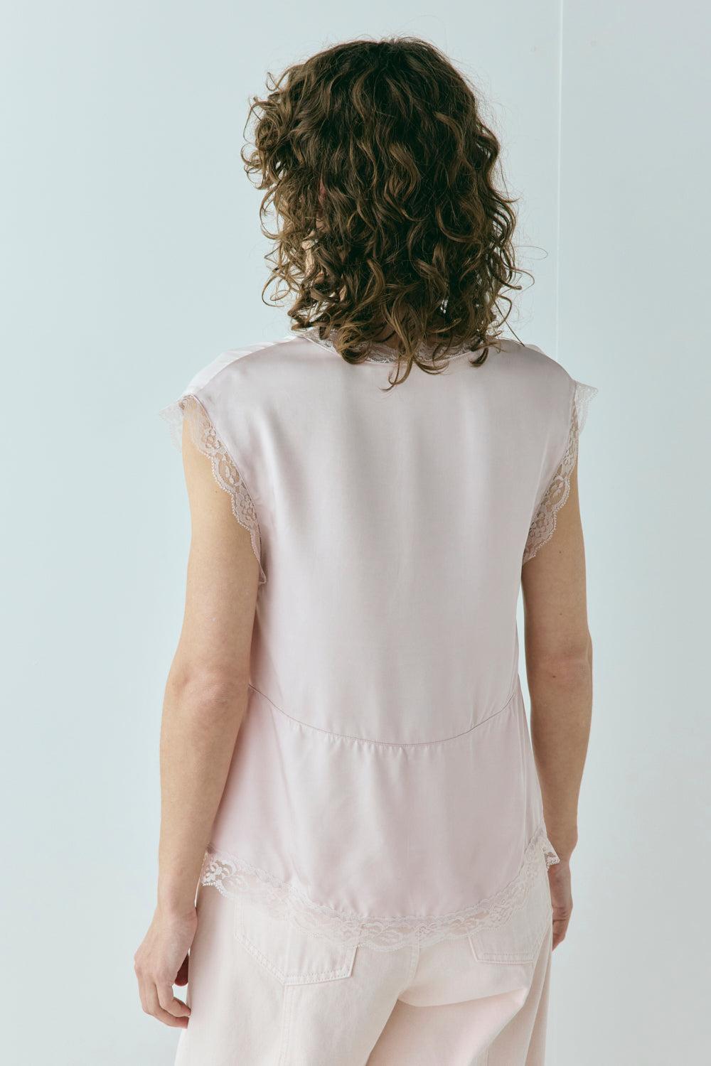 Flores Satin Top Musk Product Image