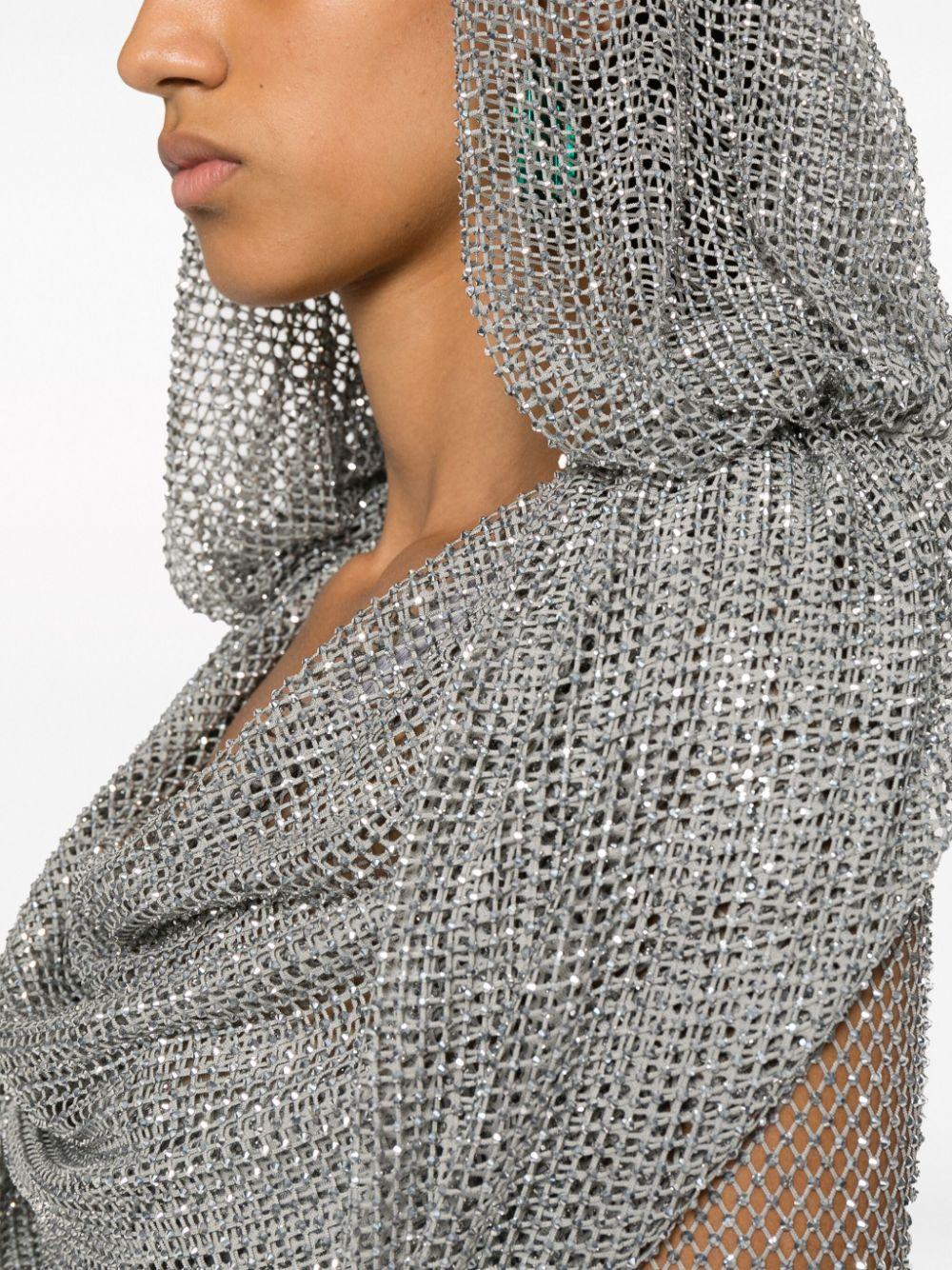 crystal-embellished mesh minidress Product Image