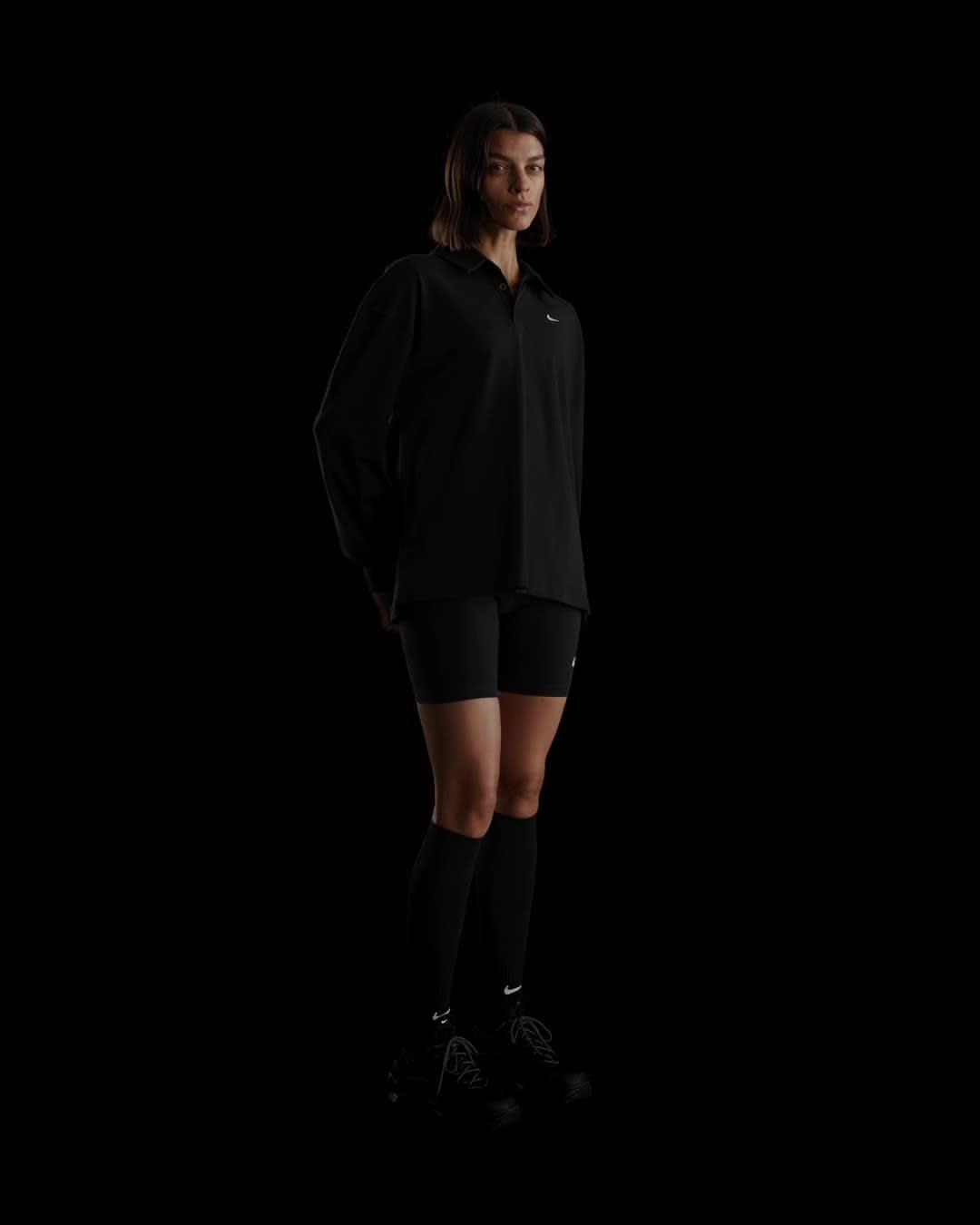Nike Womens Nike NSW Essential Oversize Long Sleeve Polo - Womens Product Image