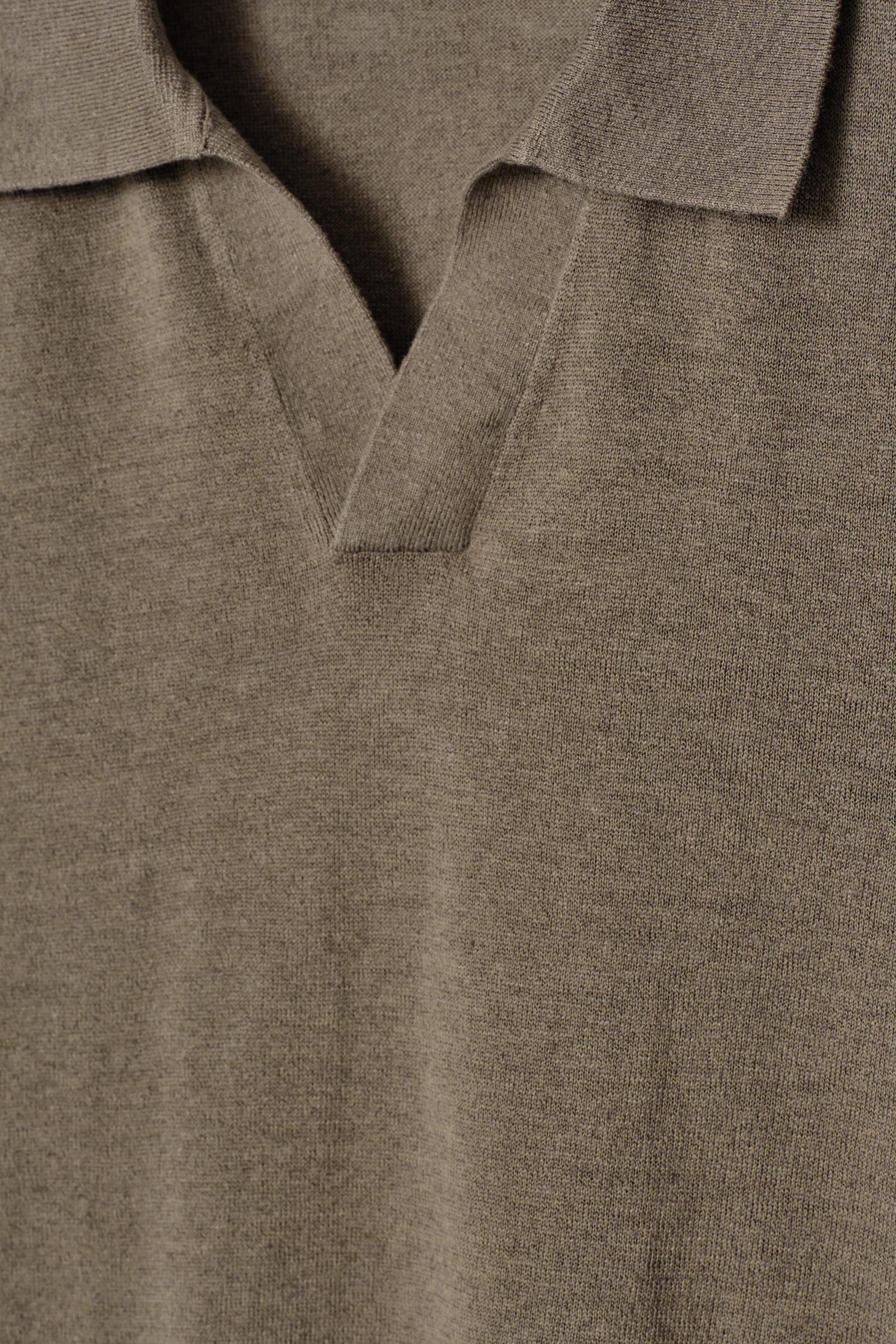 KNITTED LINEN POLO SHIRT Product Image