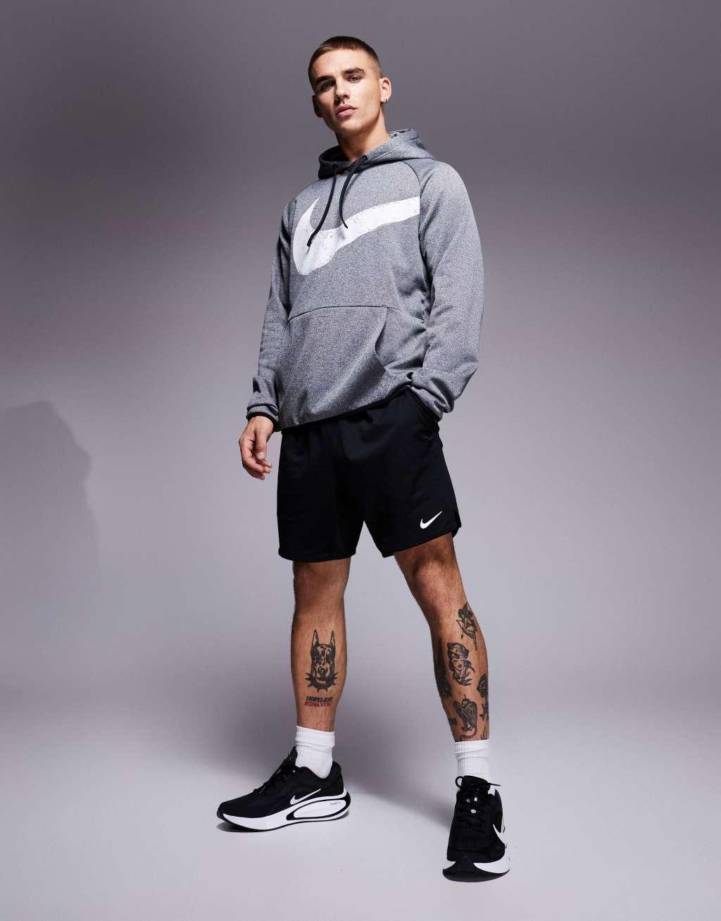 Nike Training Therma-Fit Swoosh graphic hoodie in black Product Image