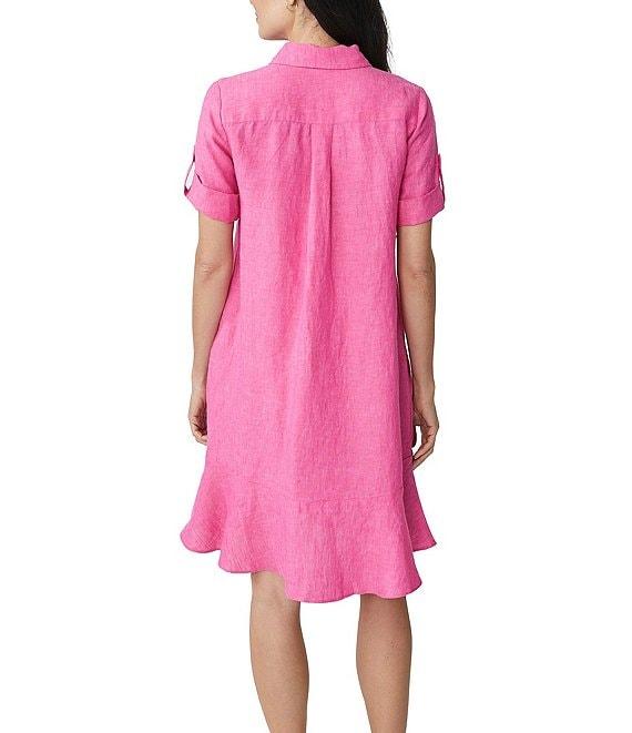 J.McLaughlin Wellesley Solid Denim Point Collar Dress Product Image