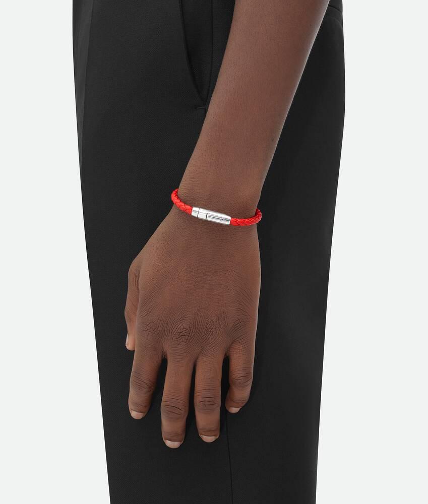 Men's Braid Leather Bracelet in Redstone Product Image