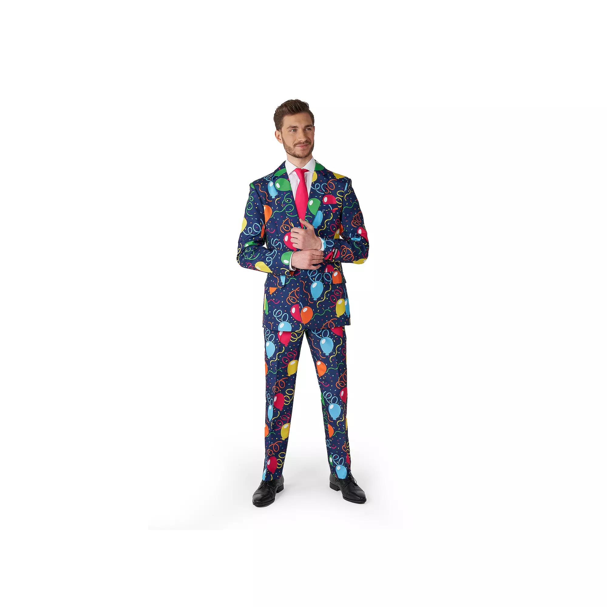 Men's Suitmeister Confetti Balloons Suit & Tie Set,  Product Image