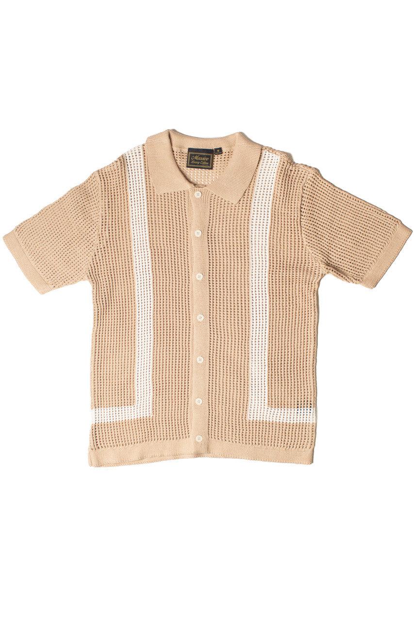 Crochet Bowling Style Button Up Shirt Product Image